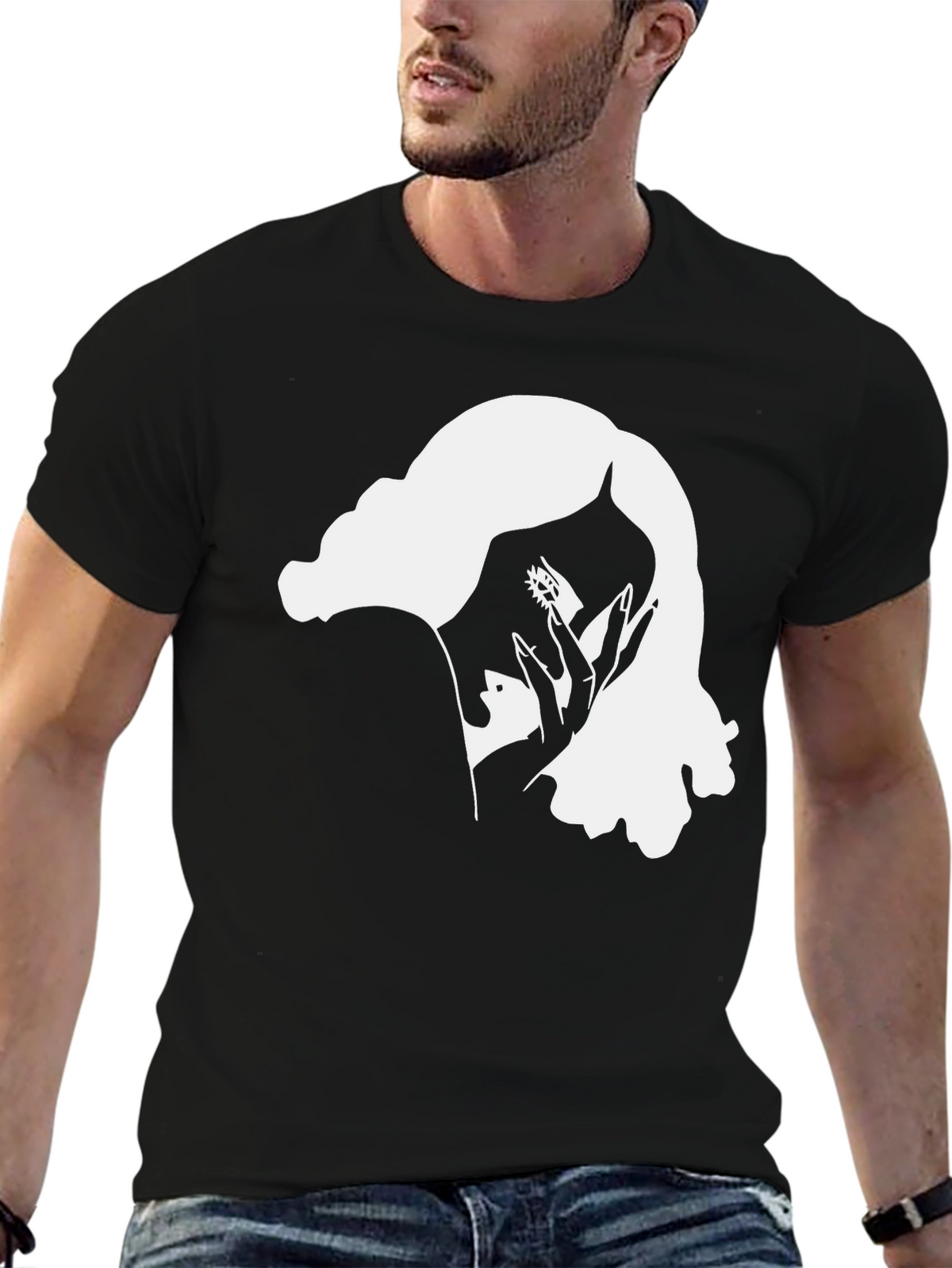 Mystic Woman Graphic Tee - Black Cotton T-Shirt
