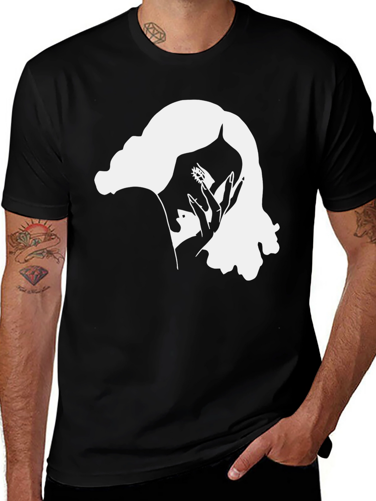 Mystic Woman Graphic Tee - Black Cotton T-Shirt