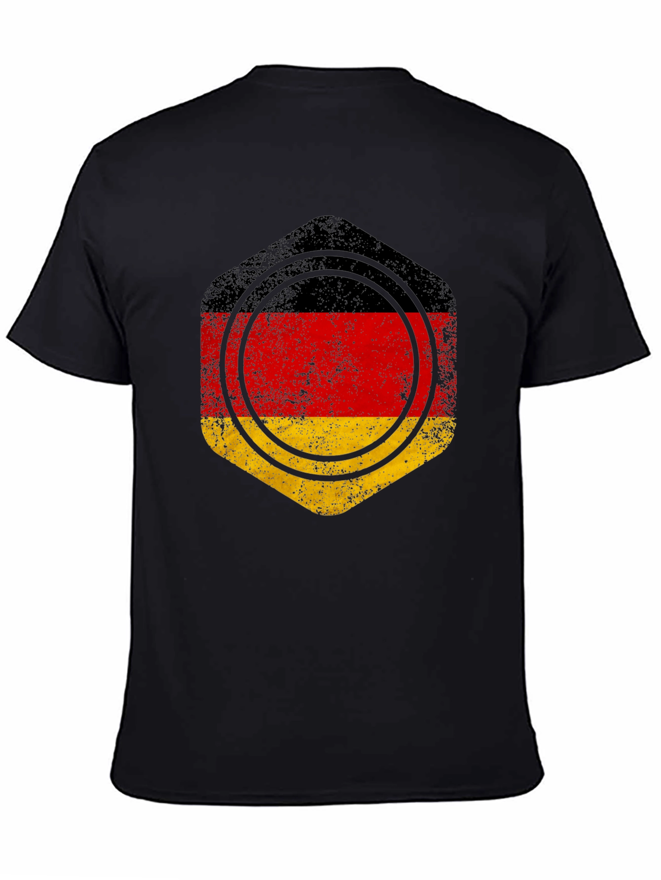 Germany Flag Graphic Tee - Black Cotton Casual Shirt