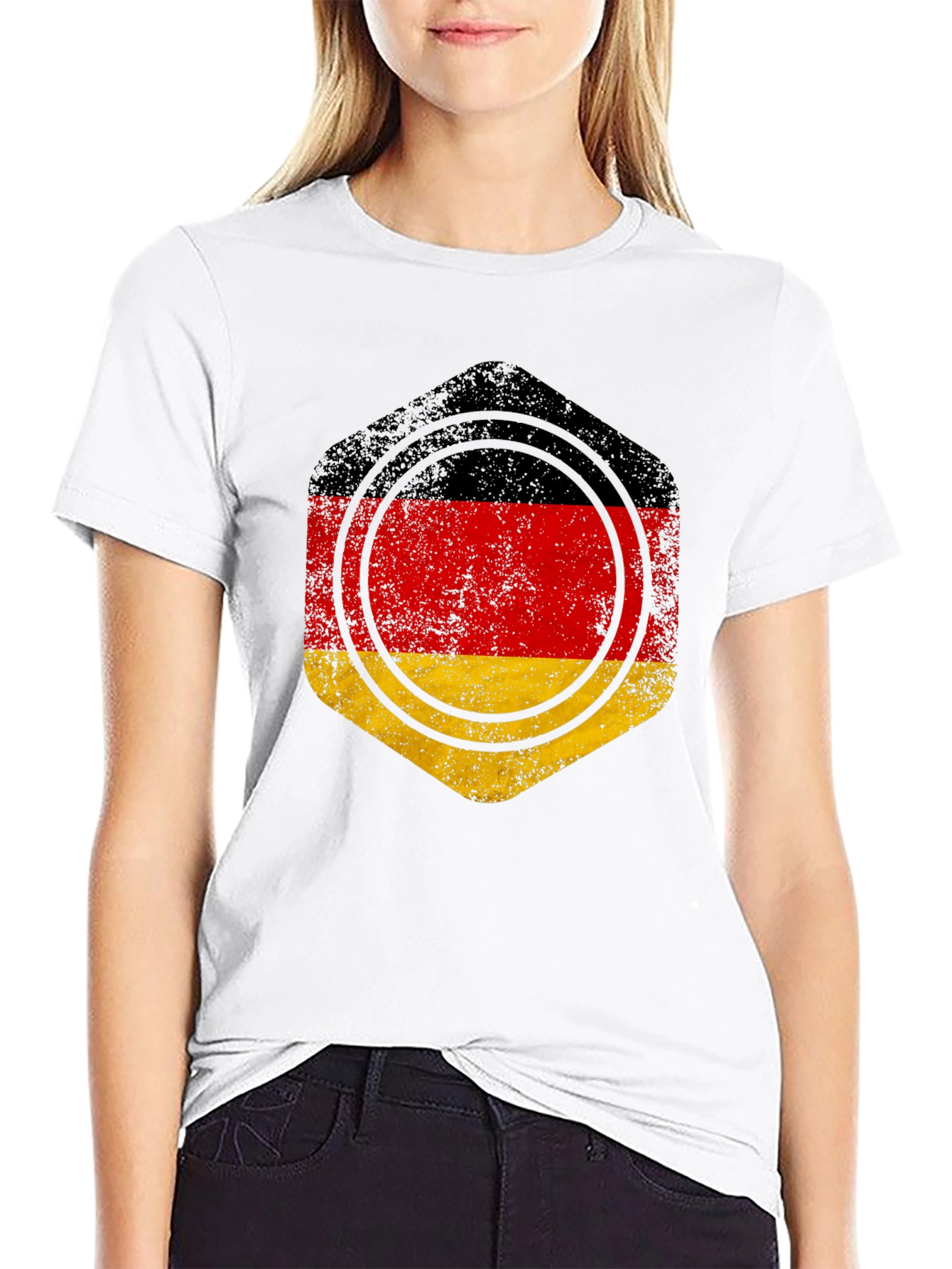 Germany Flag Graphic Tee - Black Cotton Casual Shirt