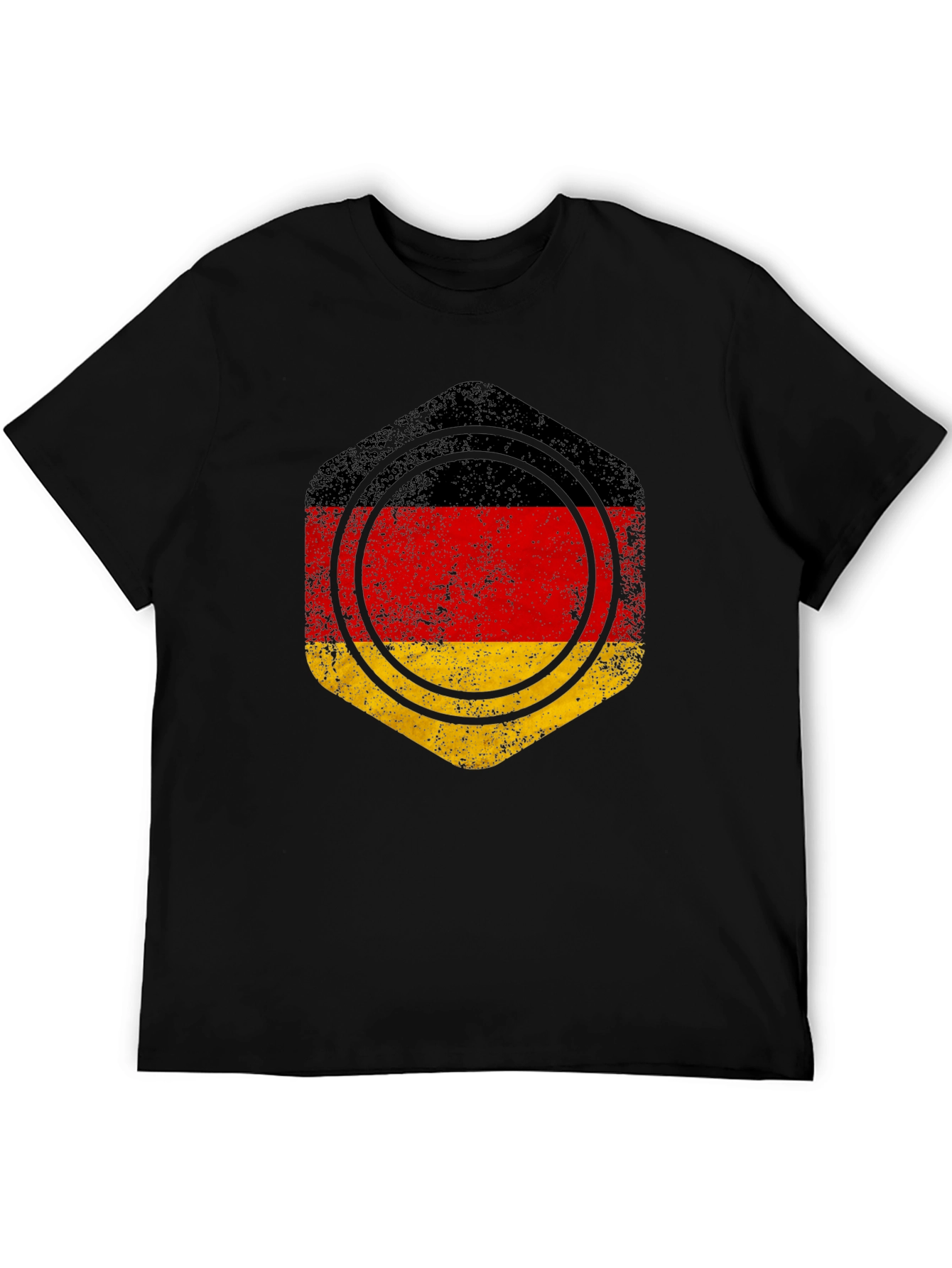 Germany Flag Graphic Tee - Black Cotton Casual Shirt