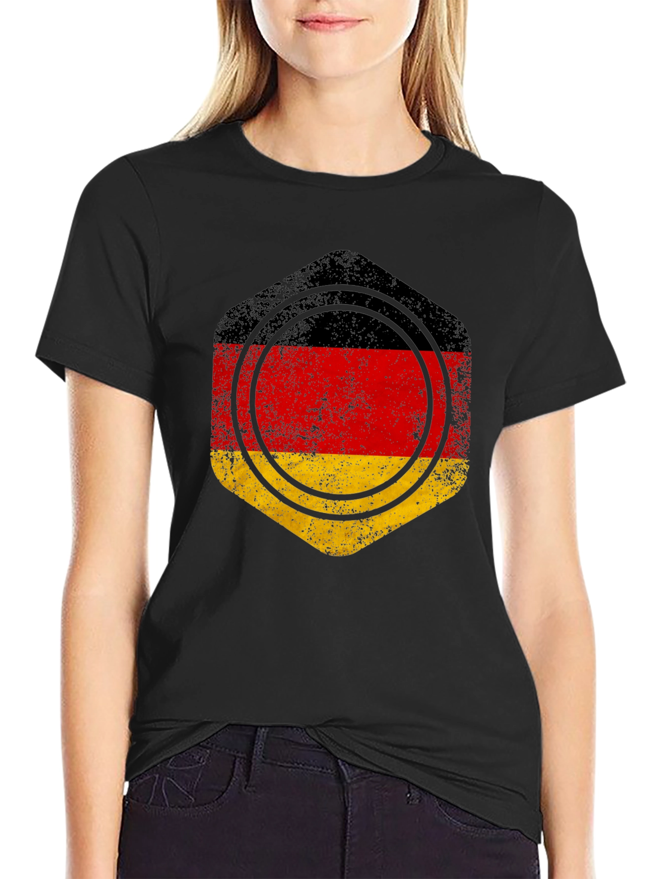Germany Flag Graphic Tee - Black Cotton Casual Shirt