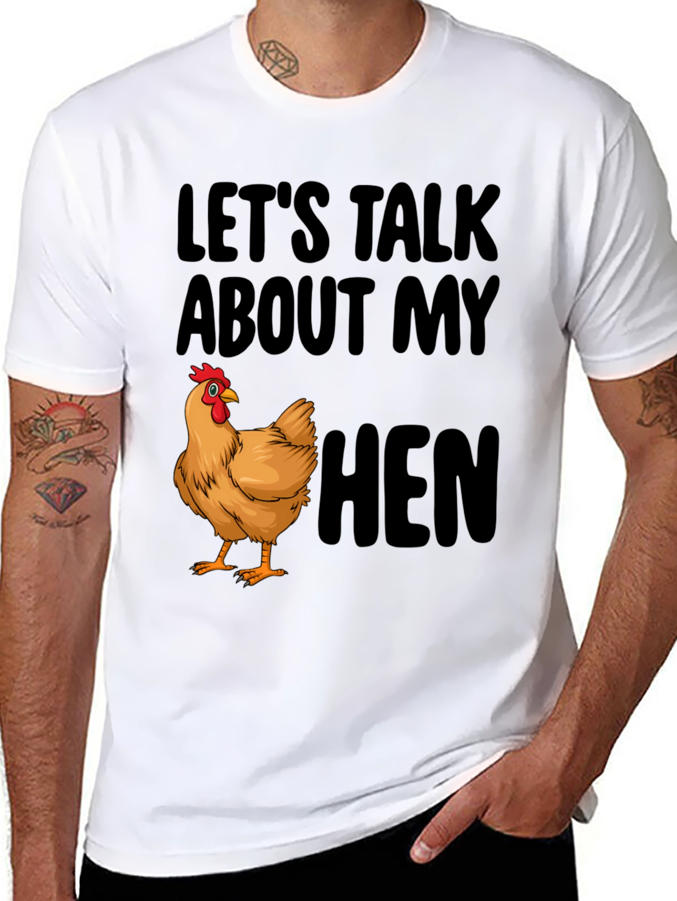 Lets Talk About My Hen Black T-Shirt