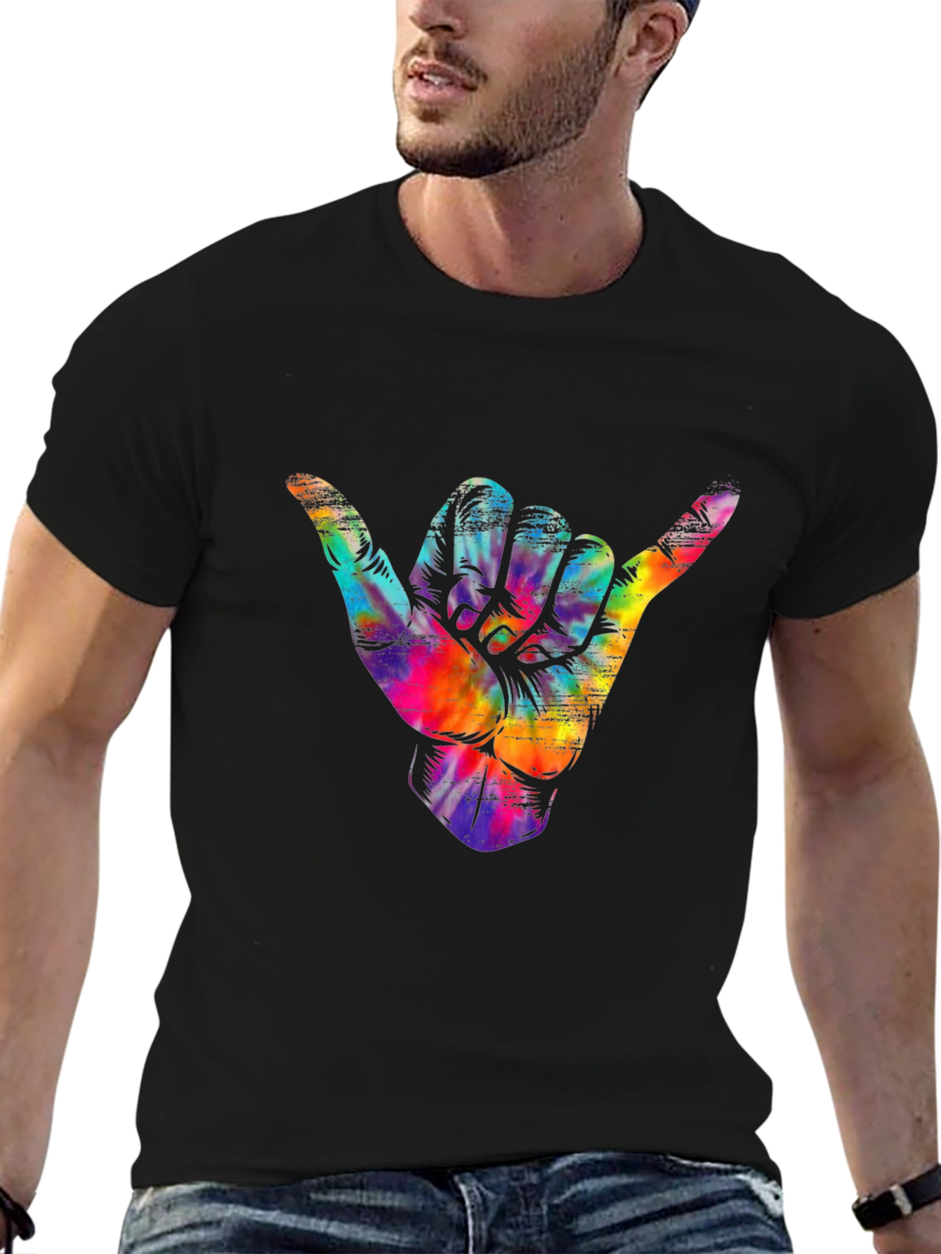 Shaka Hand Tie Dye T-Shirt - Hang Loose Tee