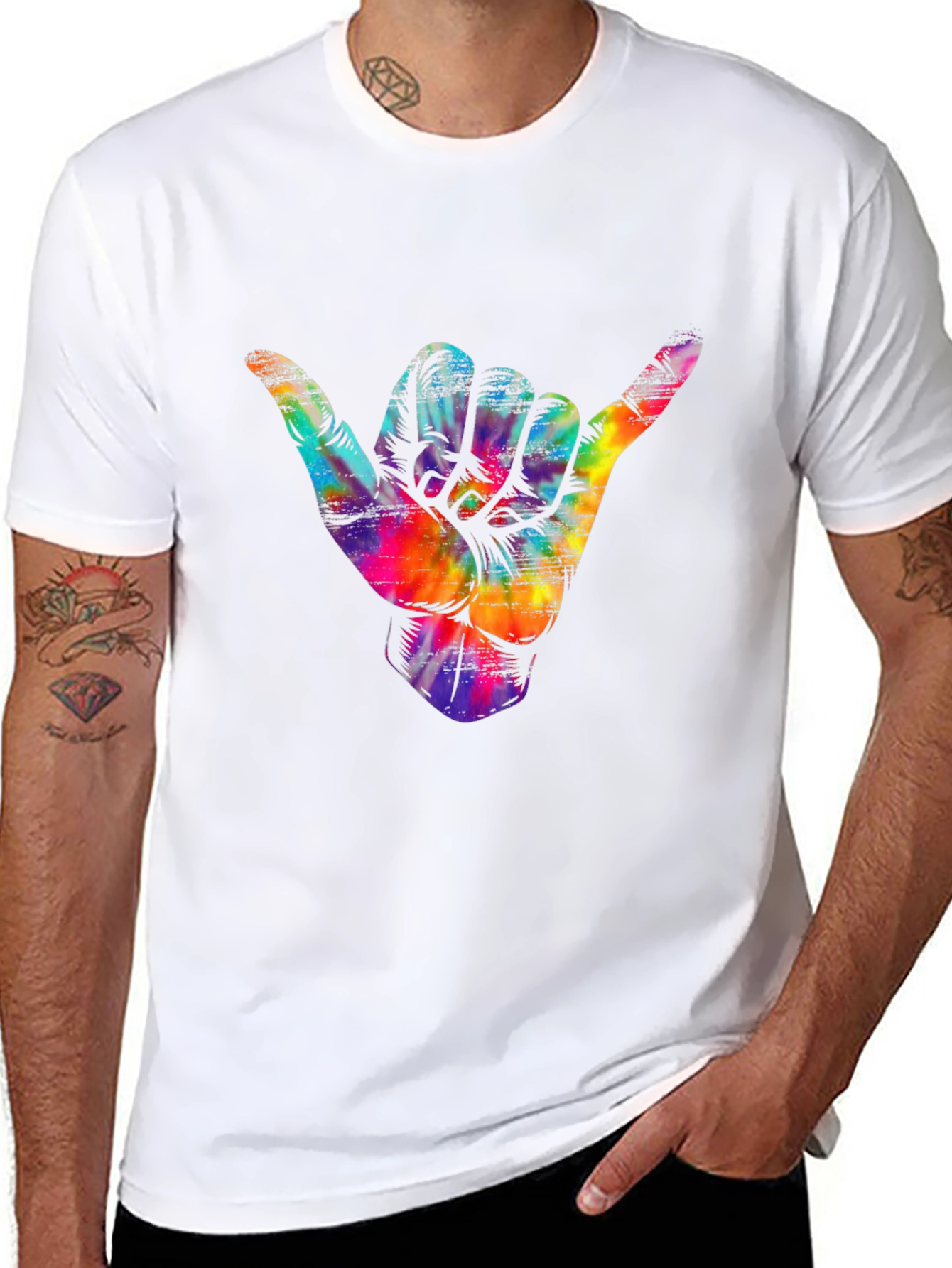 Shaka Hand Tie Dye T-Shirt - Hang Loose Tee