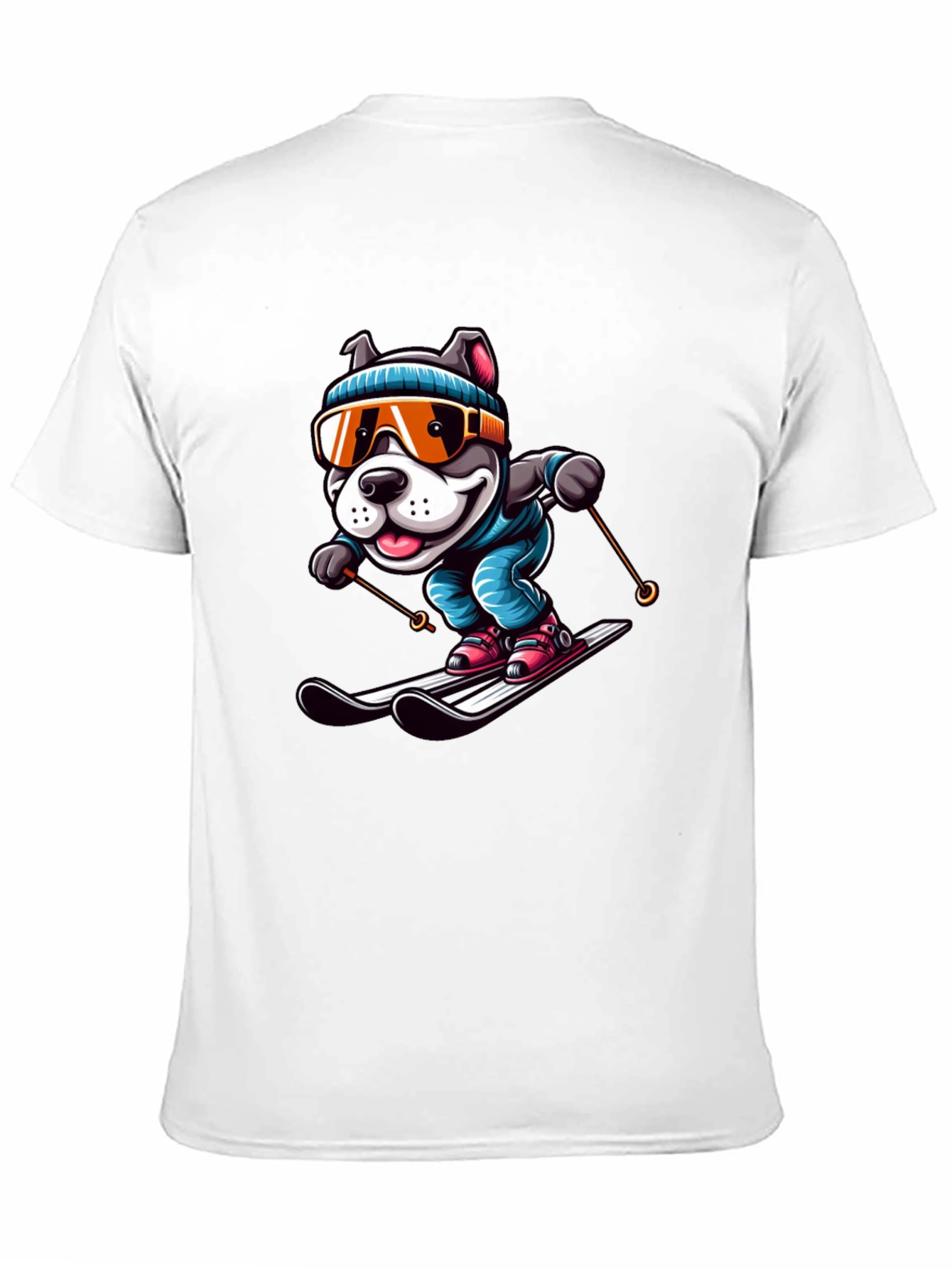 Dog Skiing Graphic Tee - Unisex Cotton T-Shirt