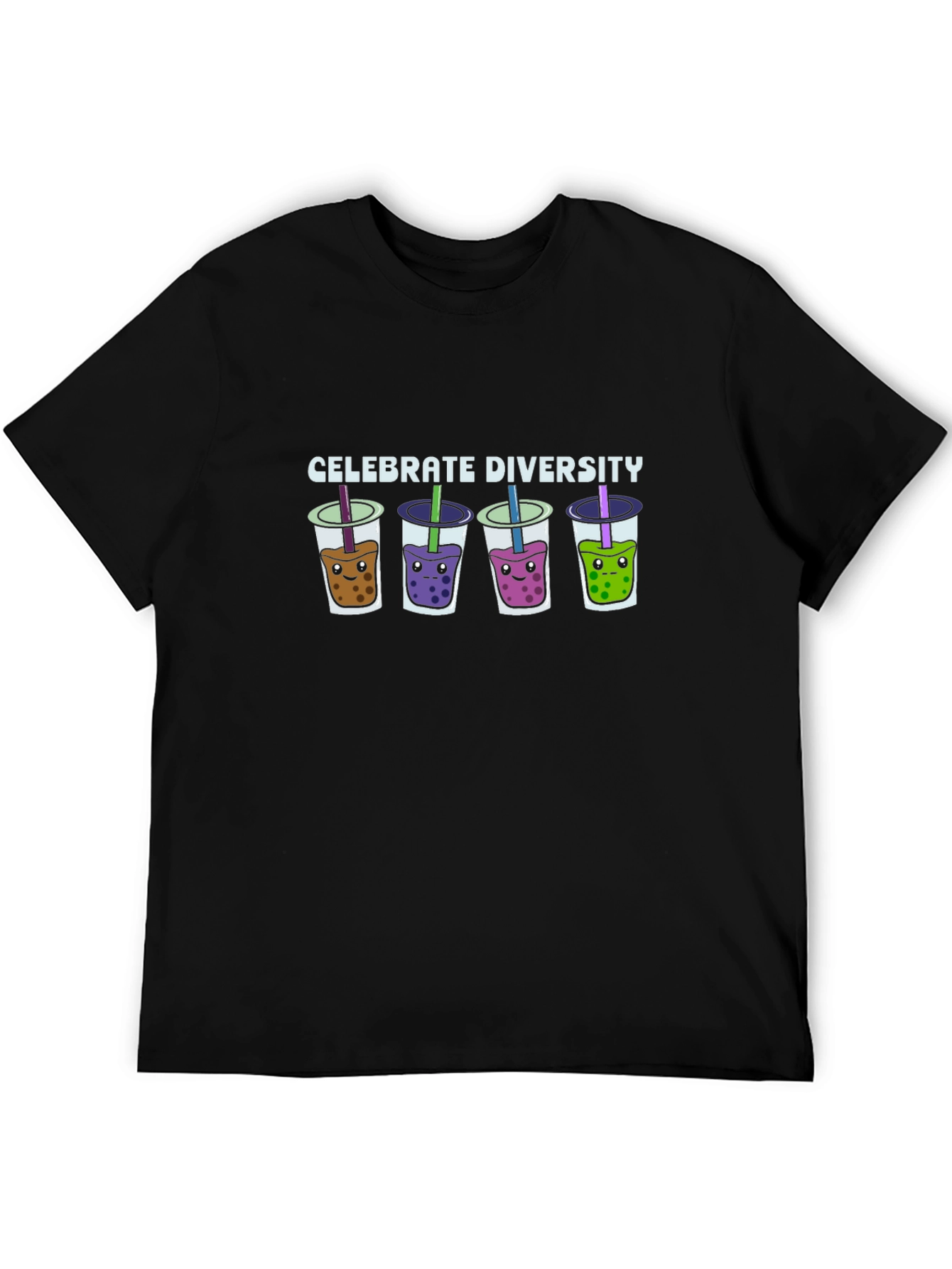 Celebrate Diversity Bubble Tea Graphic T-Shirt