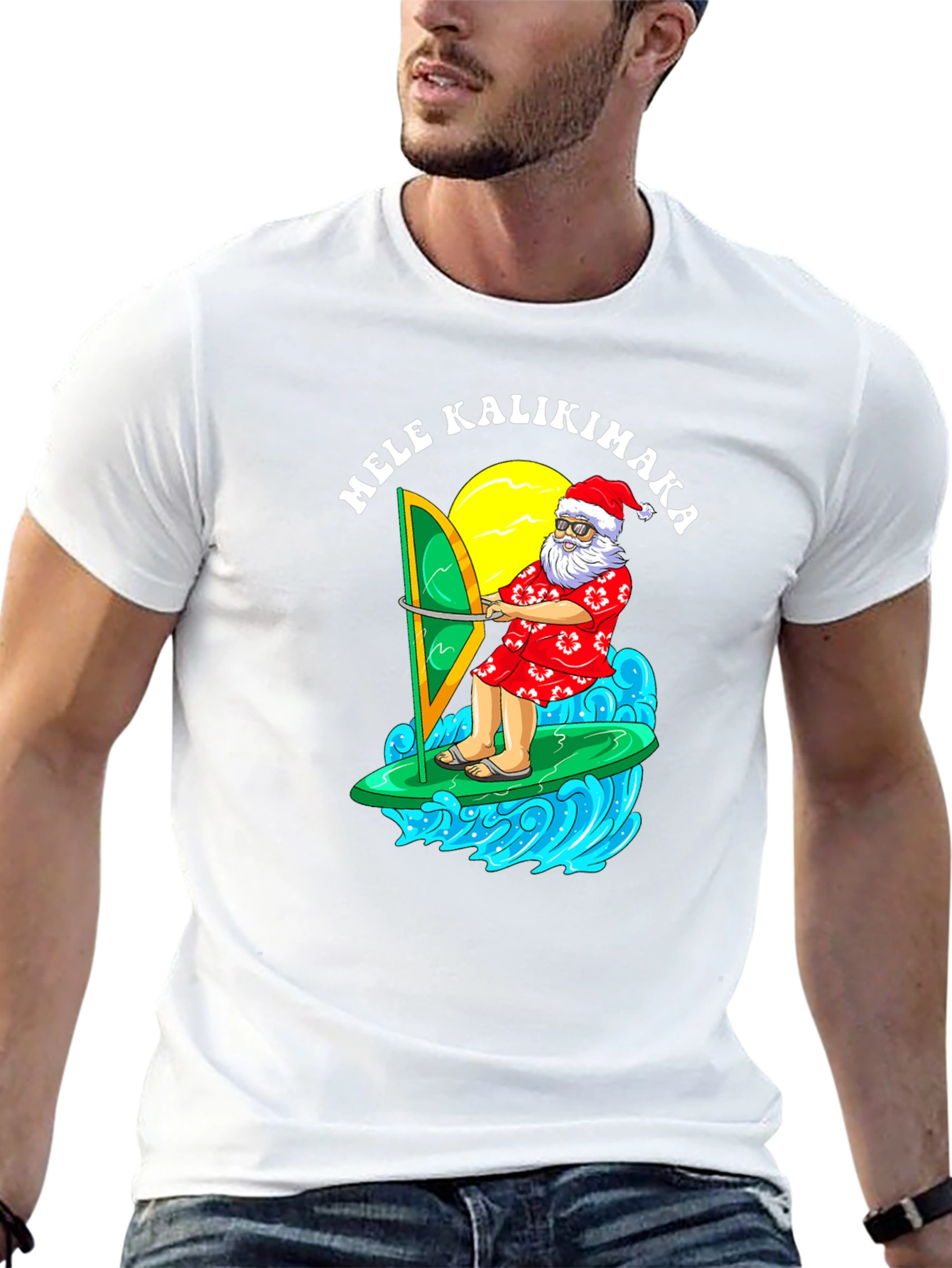 Mele Kalikimaka Santa Surfing T-Shirt