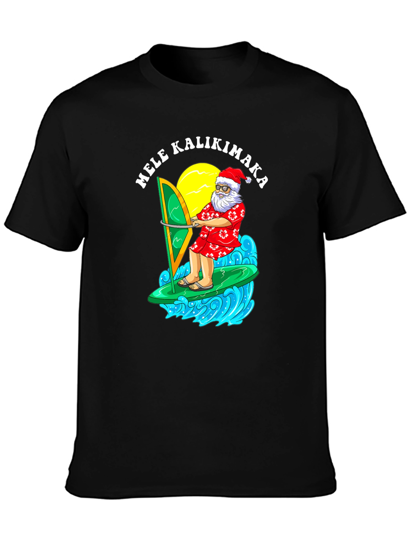 Mele Kalikimaka Santa Surfing T-Shirt