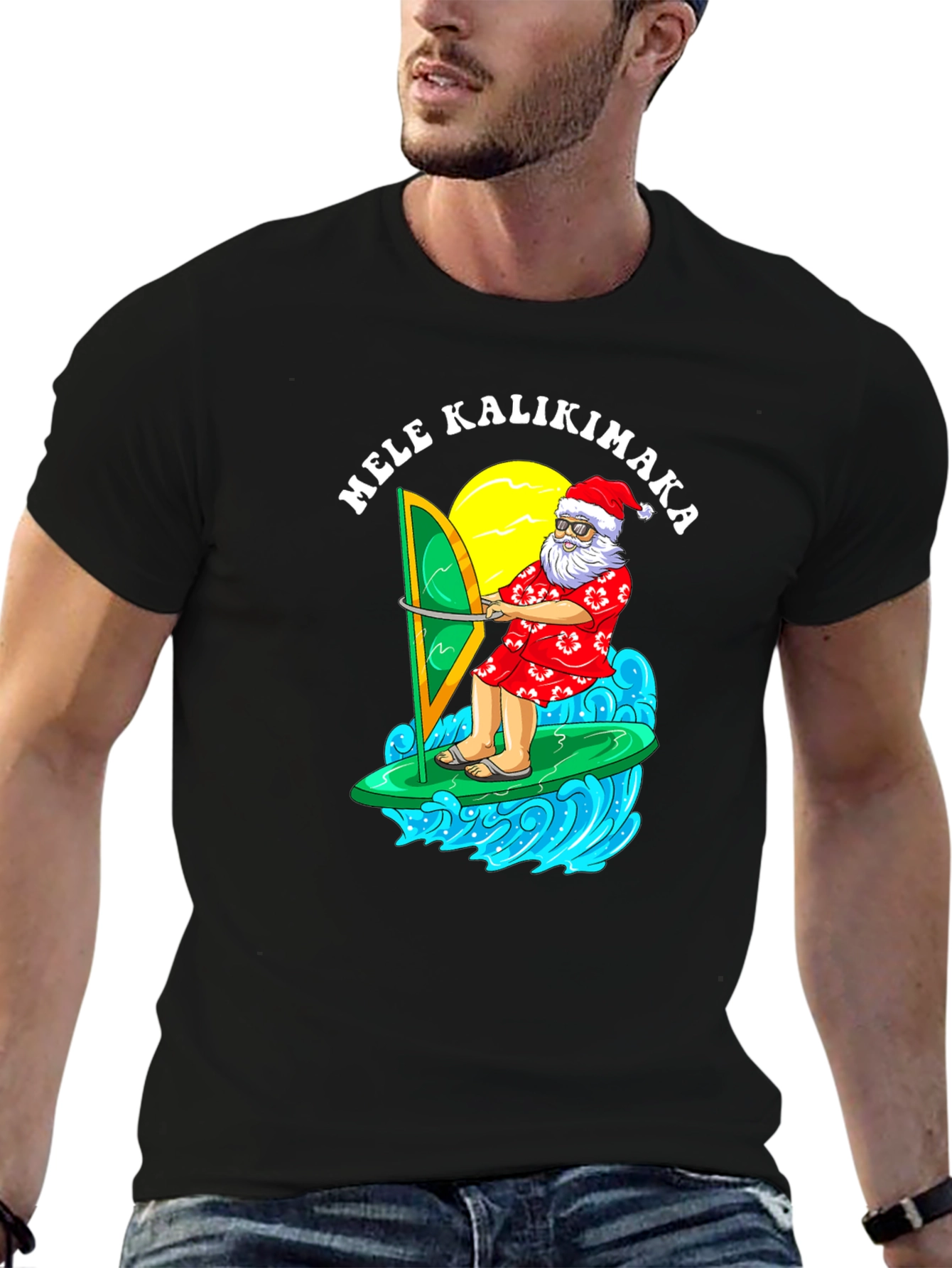 Mele Kalikimaka Santa Surfing T-Shirt