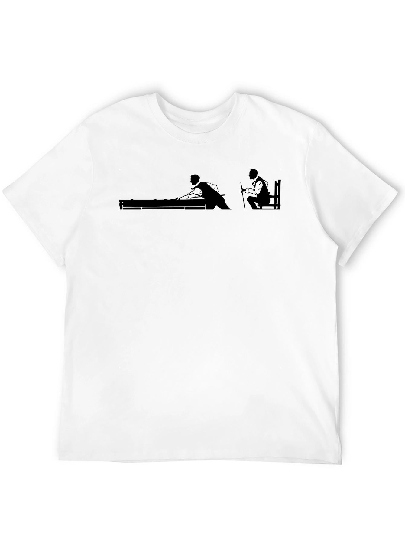 Billiards Silhouette Graphic Tee - Classic Pool Hall Style