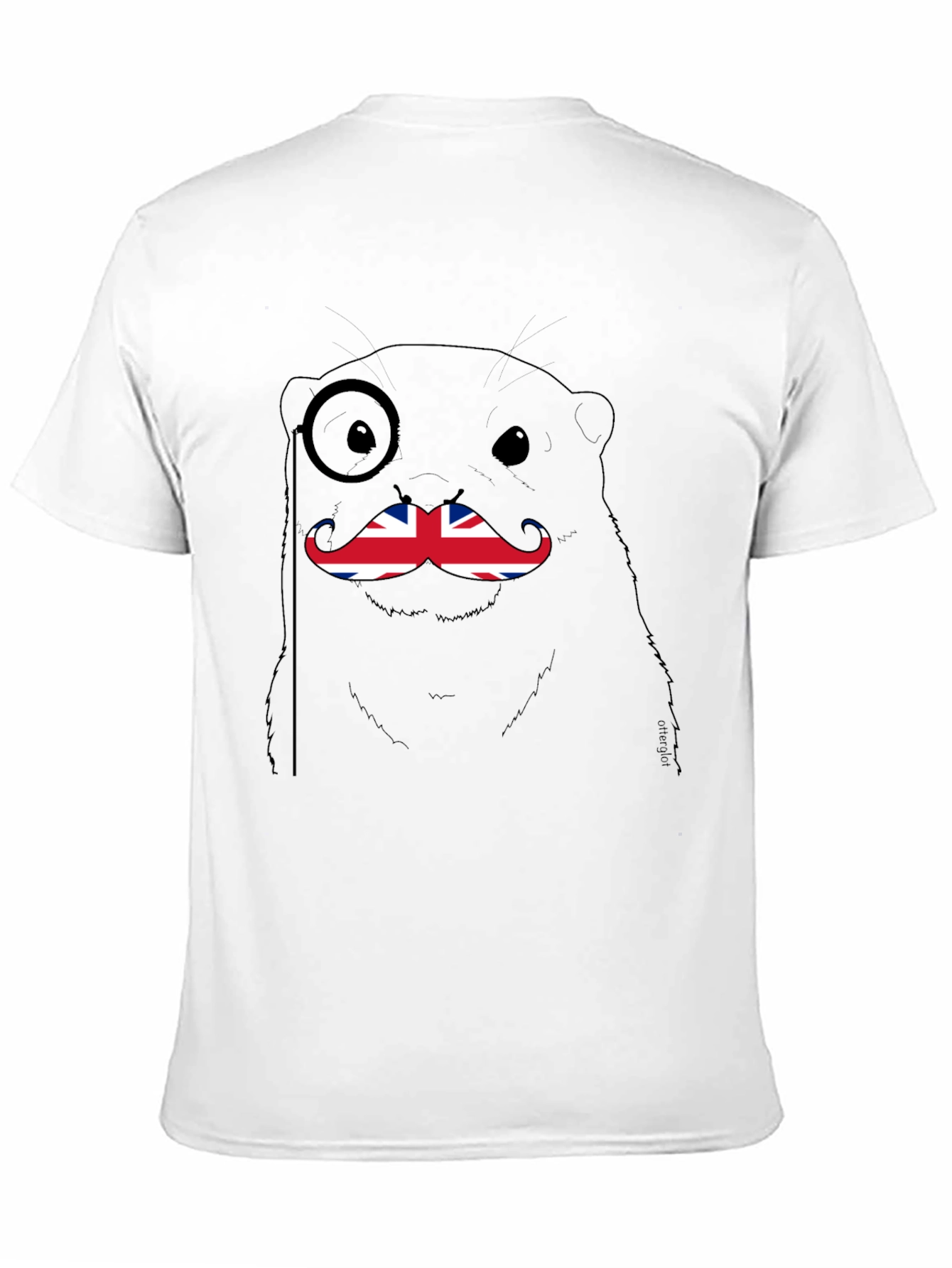 British Otter T-Shirt - Funny Union Jack Mustache Tee