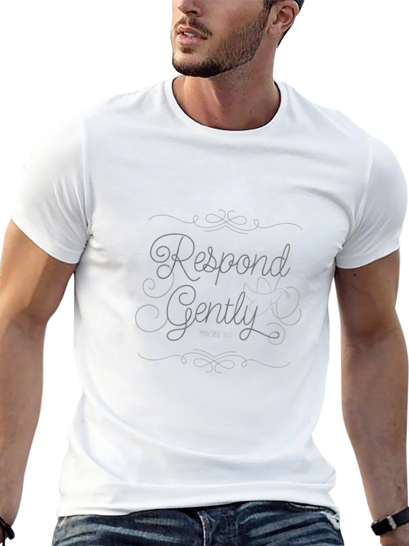 Respond Gently Black Tee - Stylish Comfort