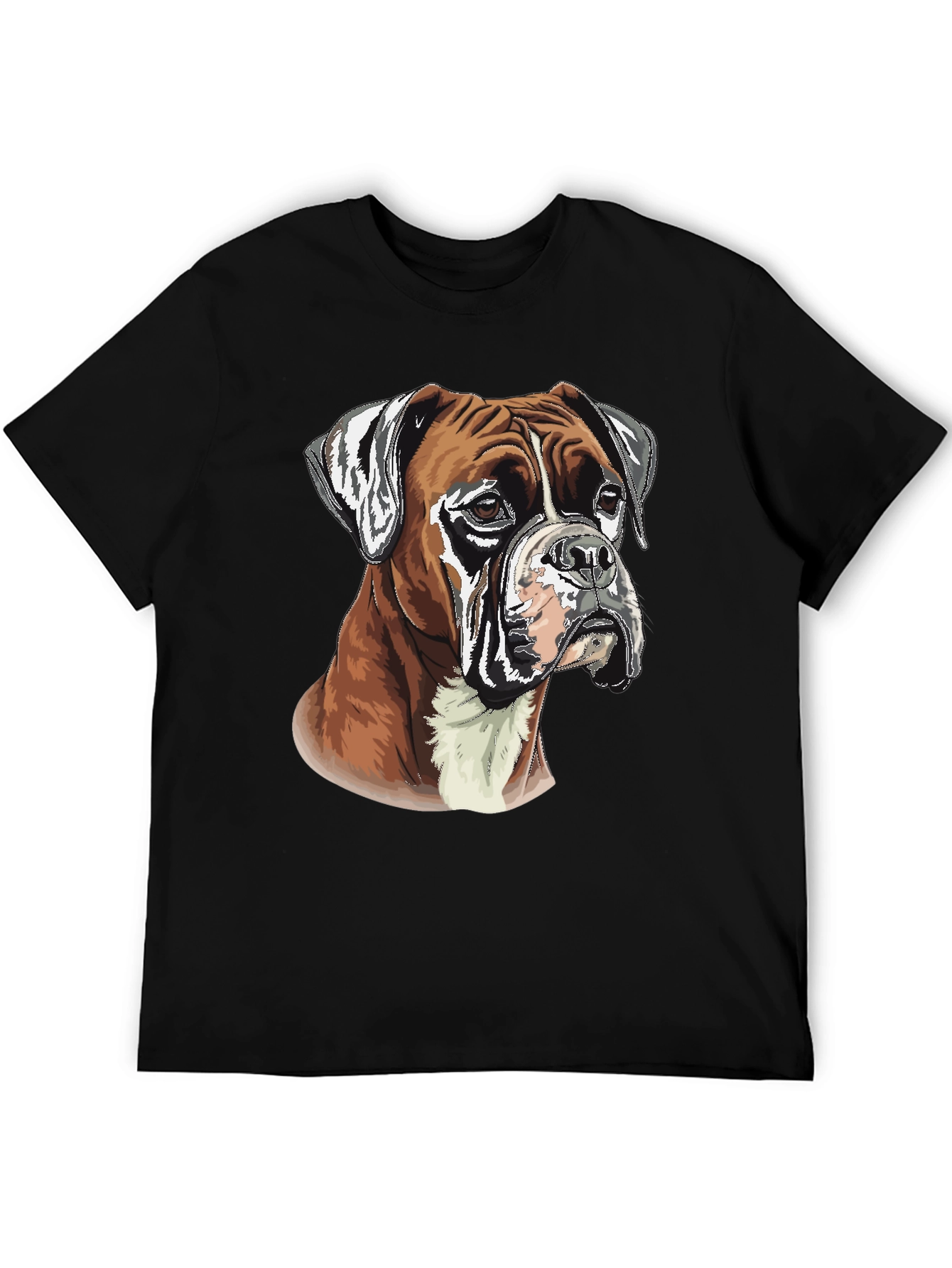 Boxer Dog Graphic Tee - Mens Black T-Shirt