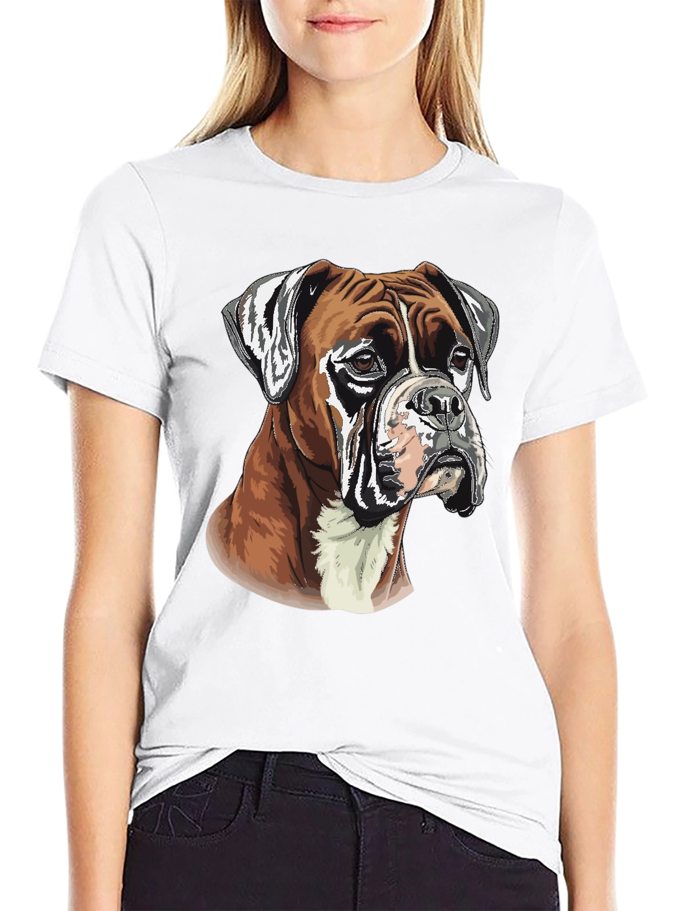 Boxer Dog Graphic Tee - Mens Black T-Shirt
