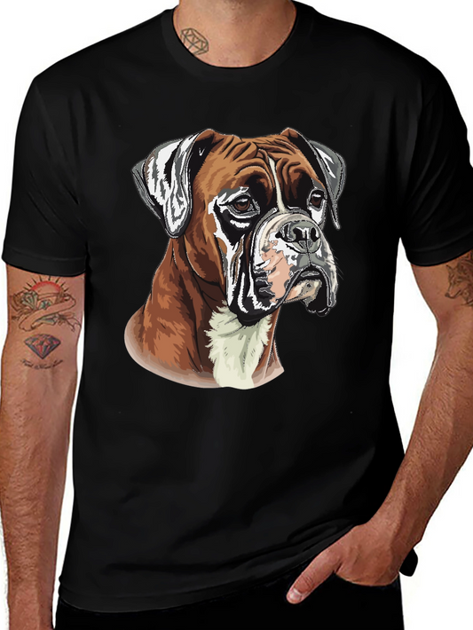 Boxer Dog Graphic Tee - Mens Black T-Shirt