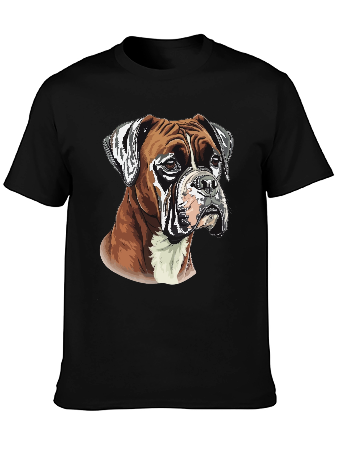 Boxer Dog Graphic Tee - Mens Black T-Shirt