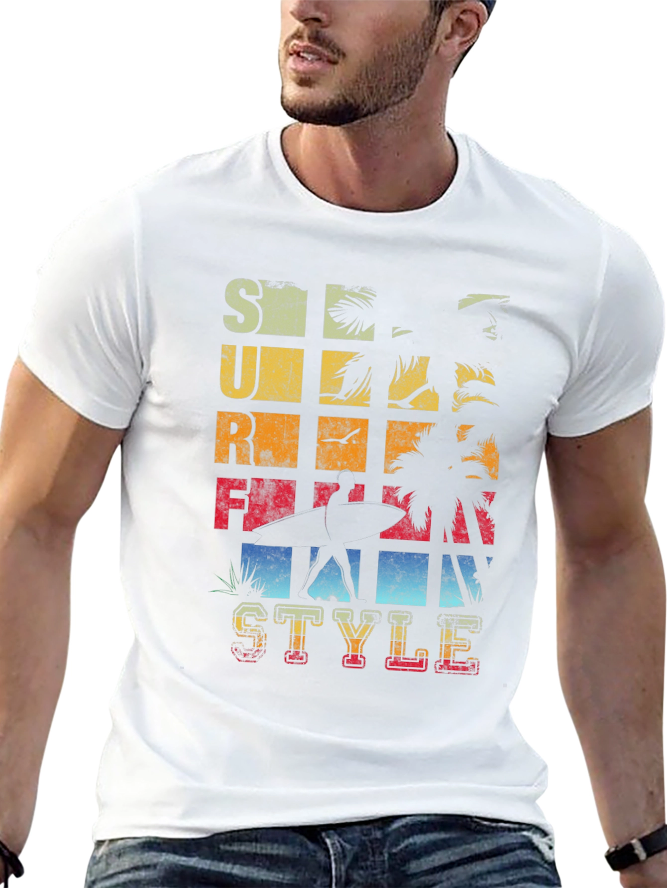 Surf Style Graphic T-Shirt - Retro Design