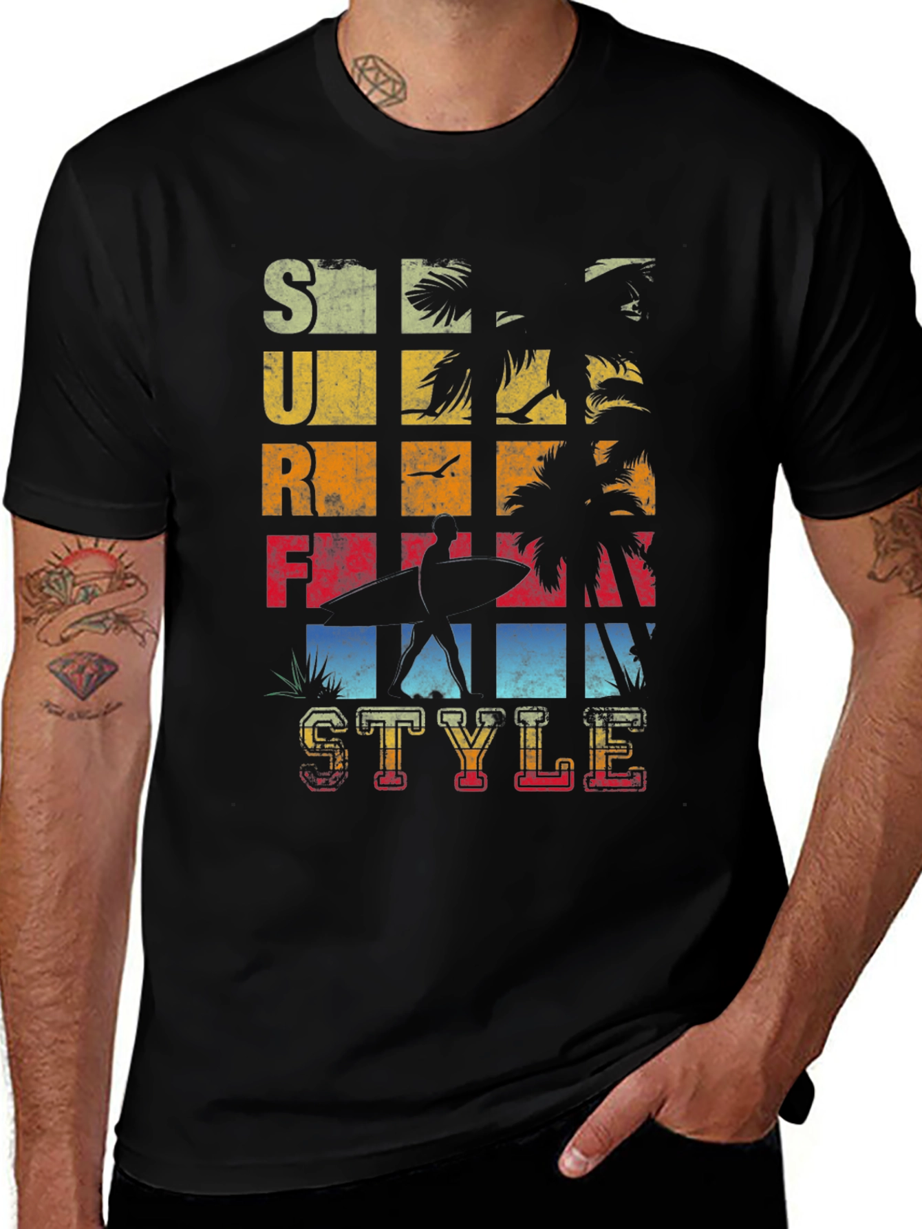 Surf Style Graphic T-Shirt - Retro Design