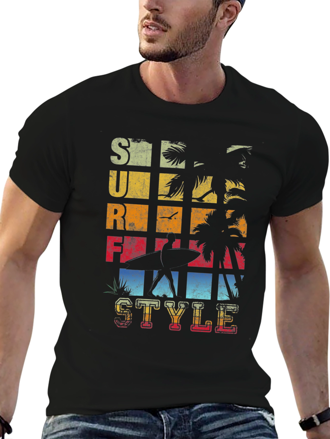 Surf Style Graphic T-Shirt - Retro Design
