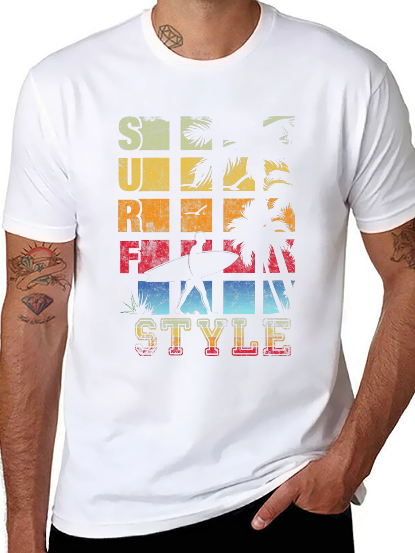 Surf Style Graphic T-Shirt - Retro Design