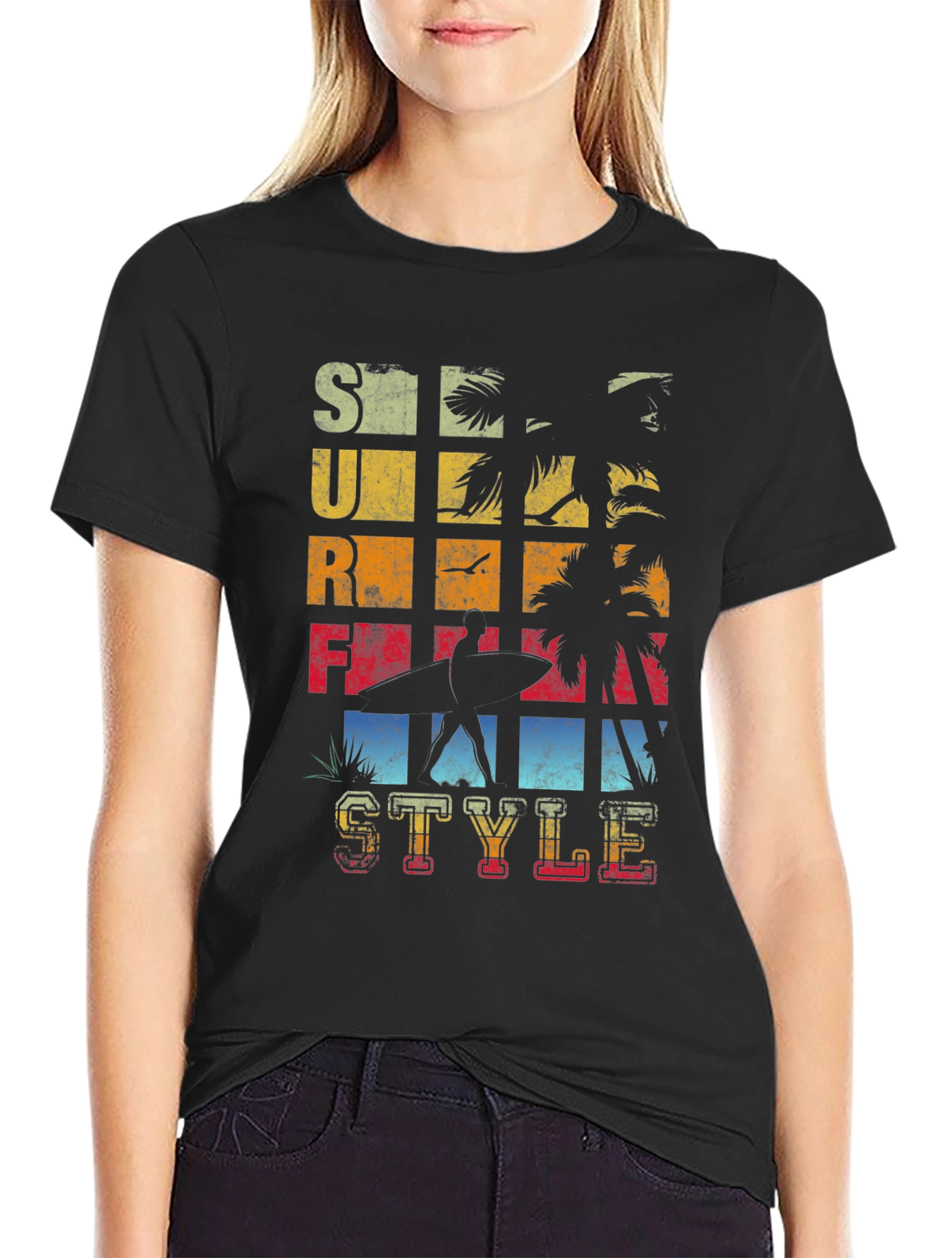 Surf Style Graphic T-Shirt - Retro Design