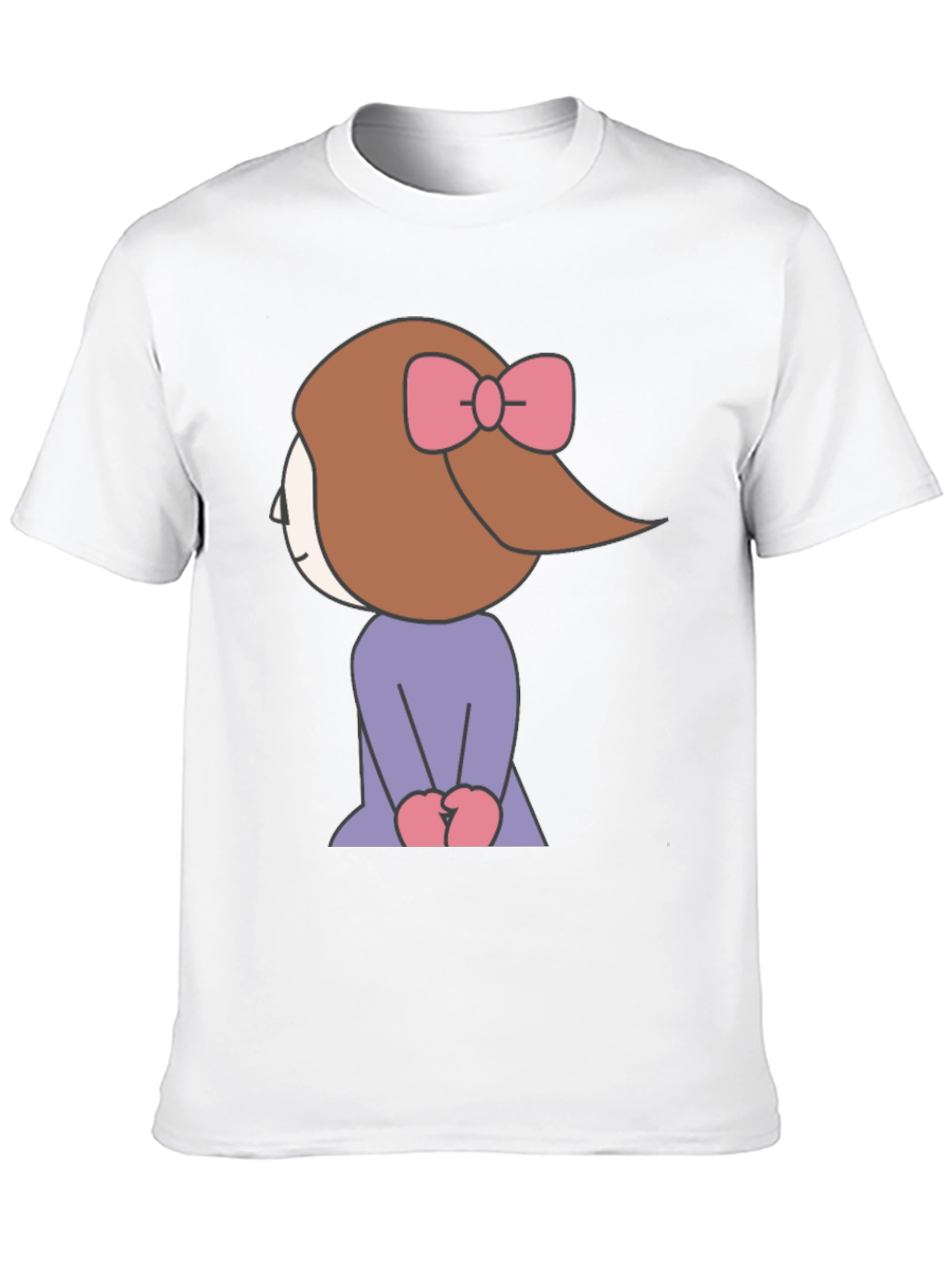 Cartoon Girl Graphic Tee - Black Unisex T-Shirt