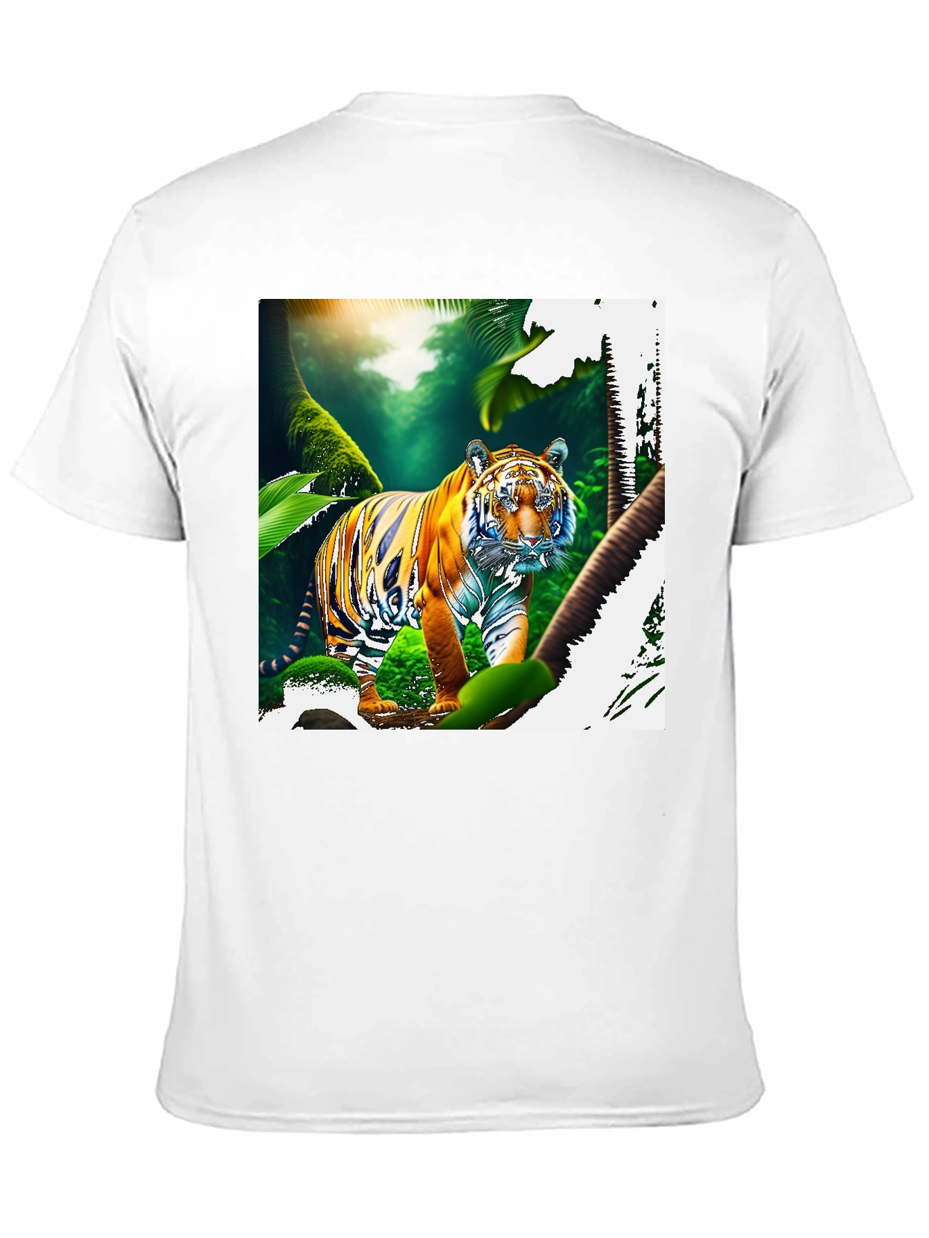 Jungle Tiger Graphic Print Black T-Shirt