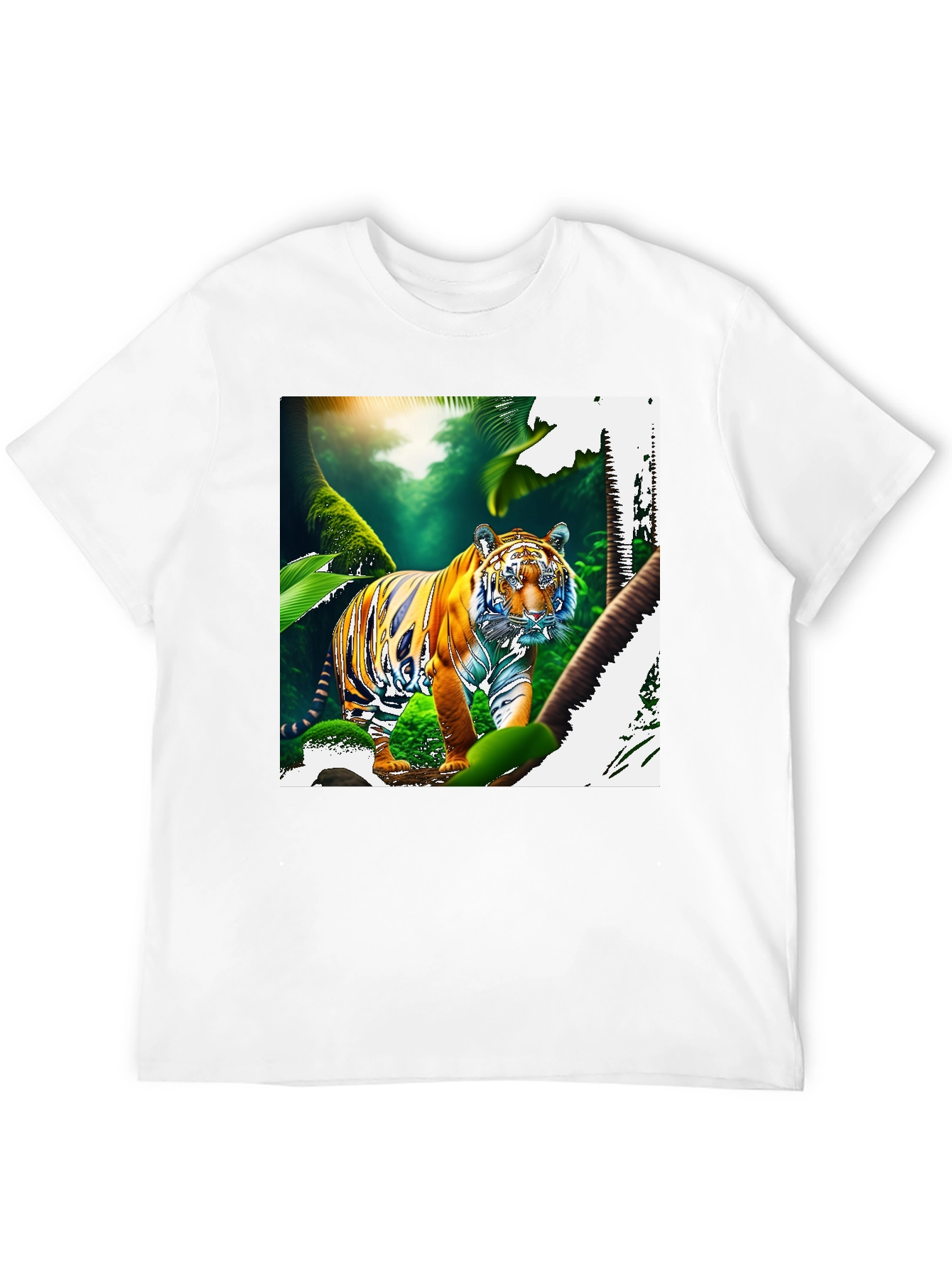 Jungle Tiger Graphic Print Black T-Shirt