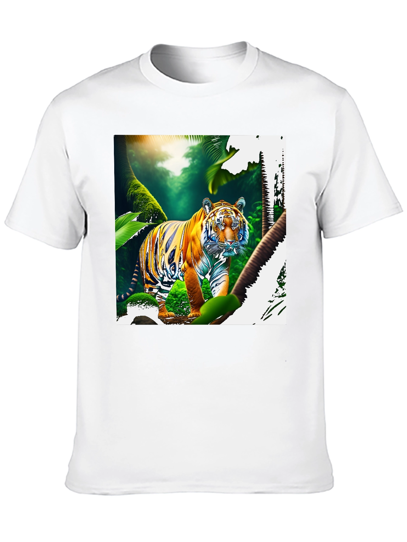 Jungle Tiger Graphic Print Black T-Shirt