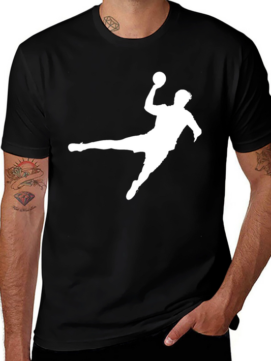 Handball Player Graphic T-Shirt - Black