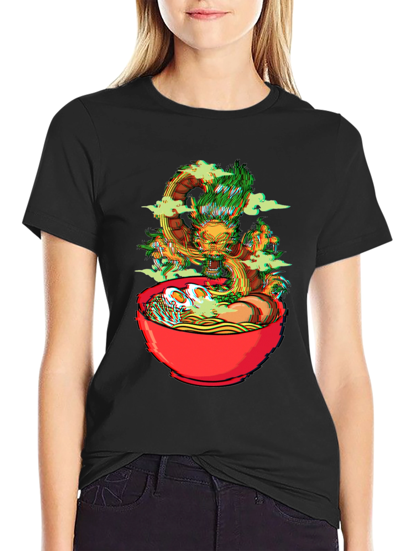 Dragon Ramen Graphic Tee - Black Cotton T-Shirt