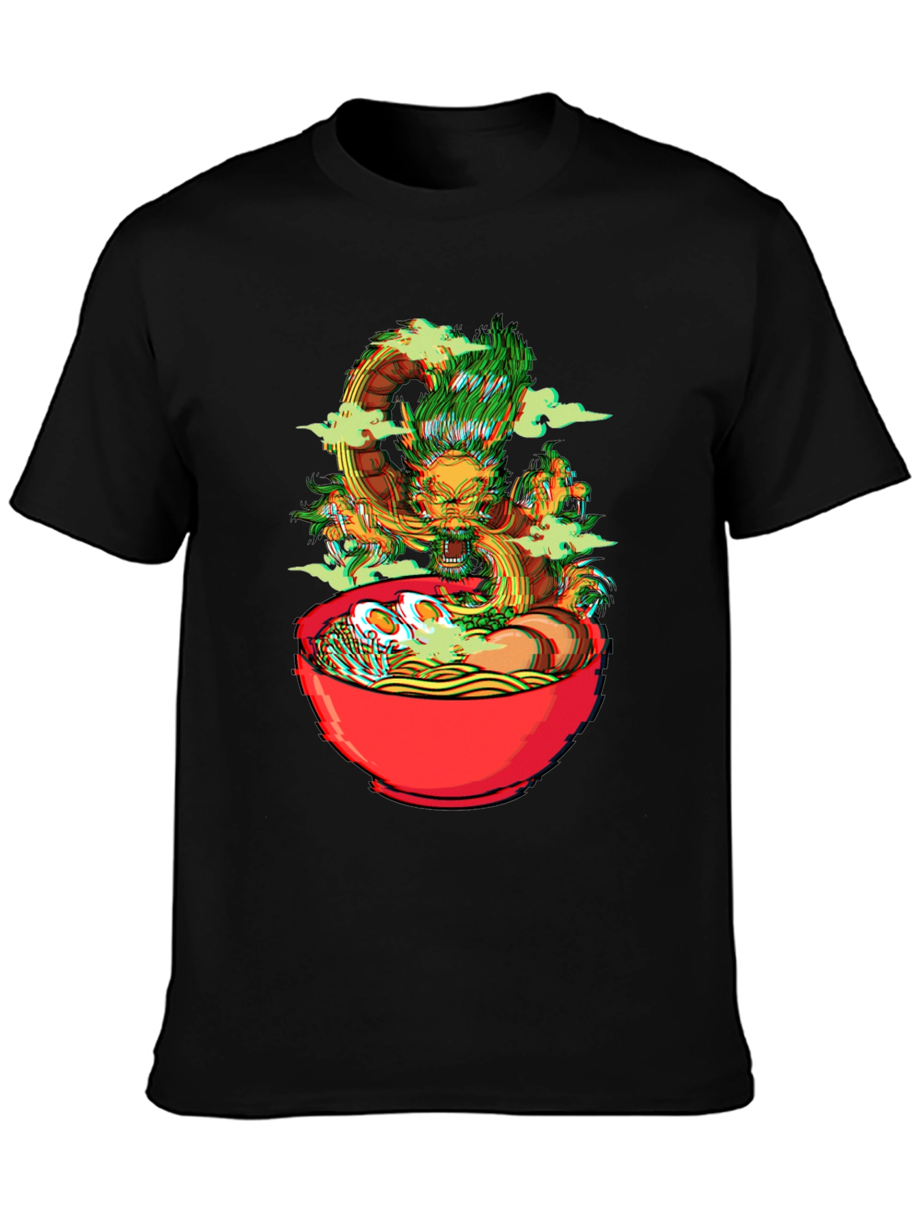 Dragon Ramen Graphic Tee - Black Cotton T-Shirt