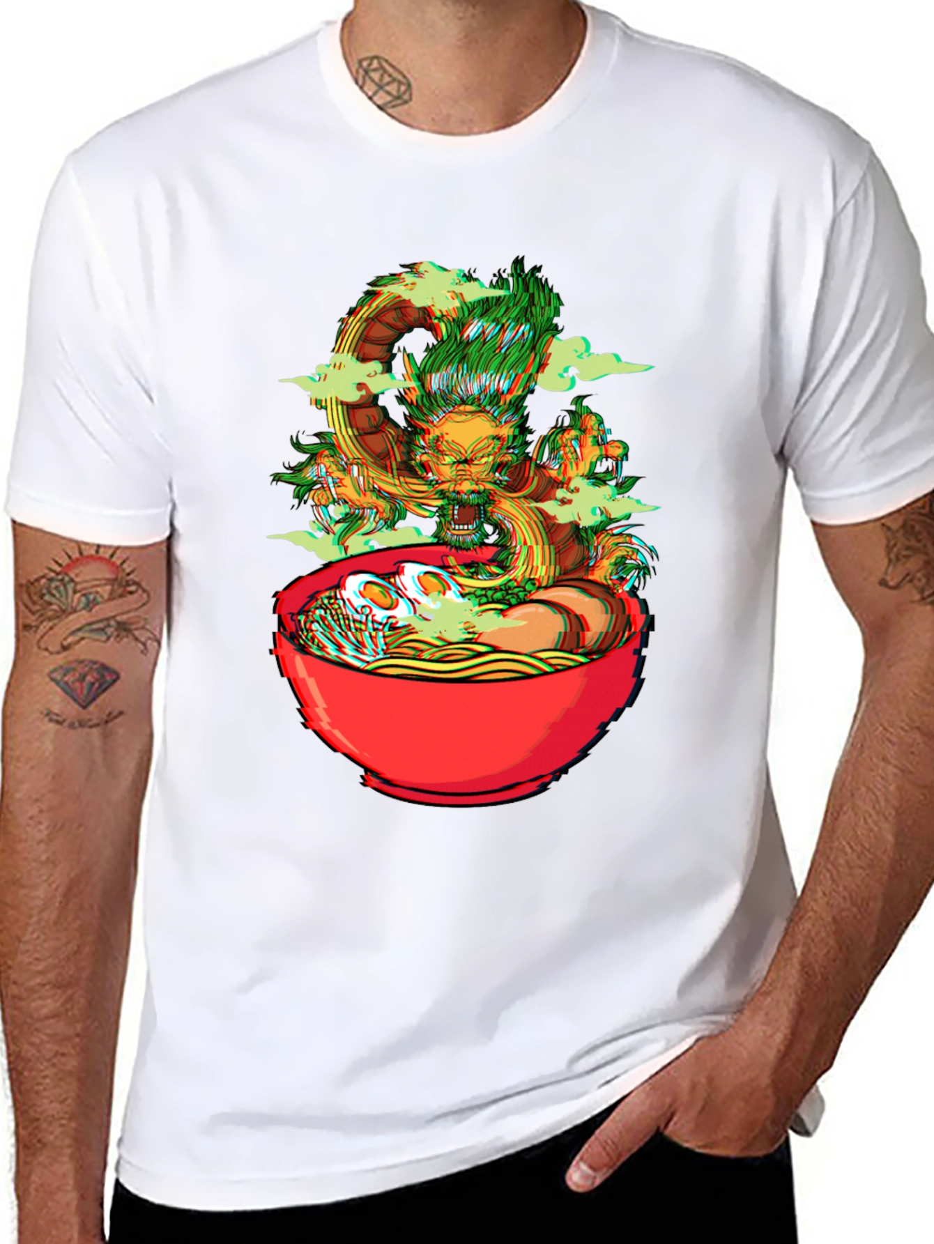 Dragon Ramen Graphic Tee - Black Cotton T-Shirt