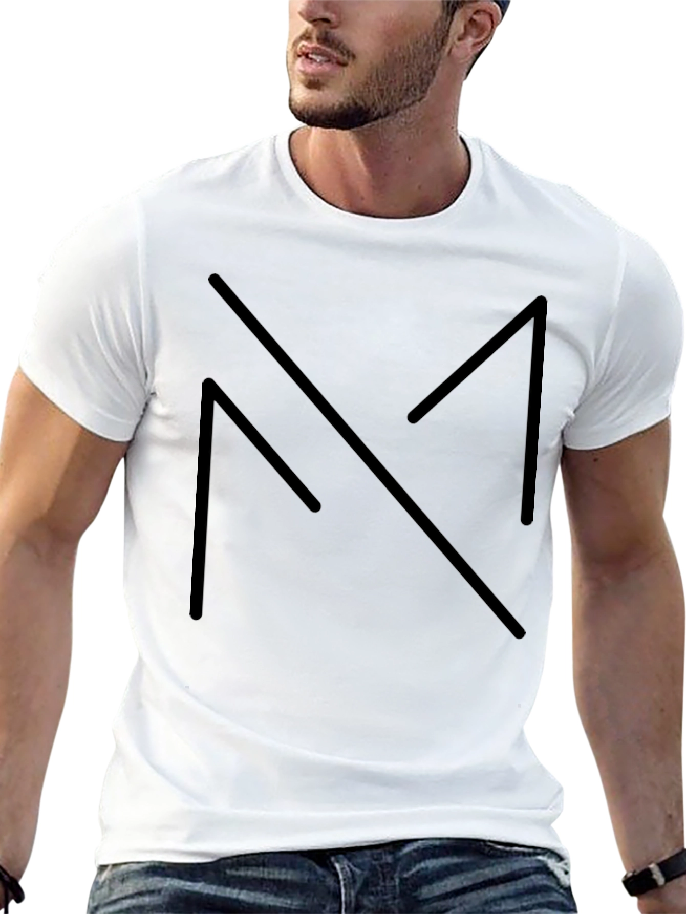 Minimalist Black Geometric Design Tee