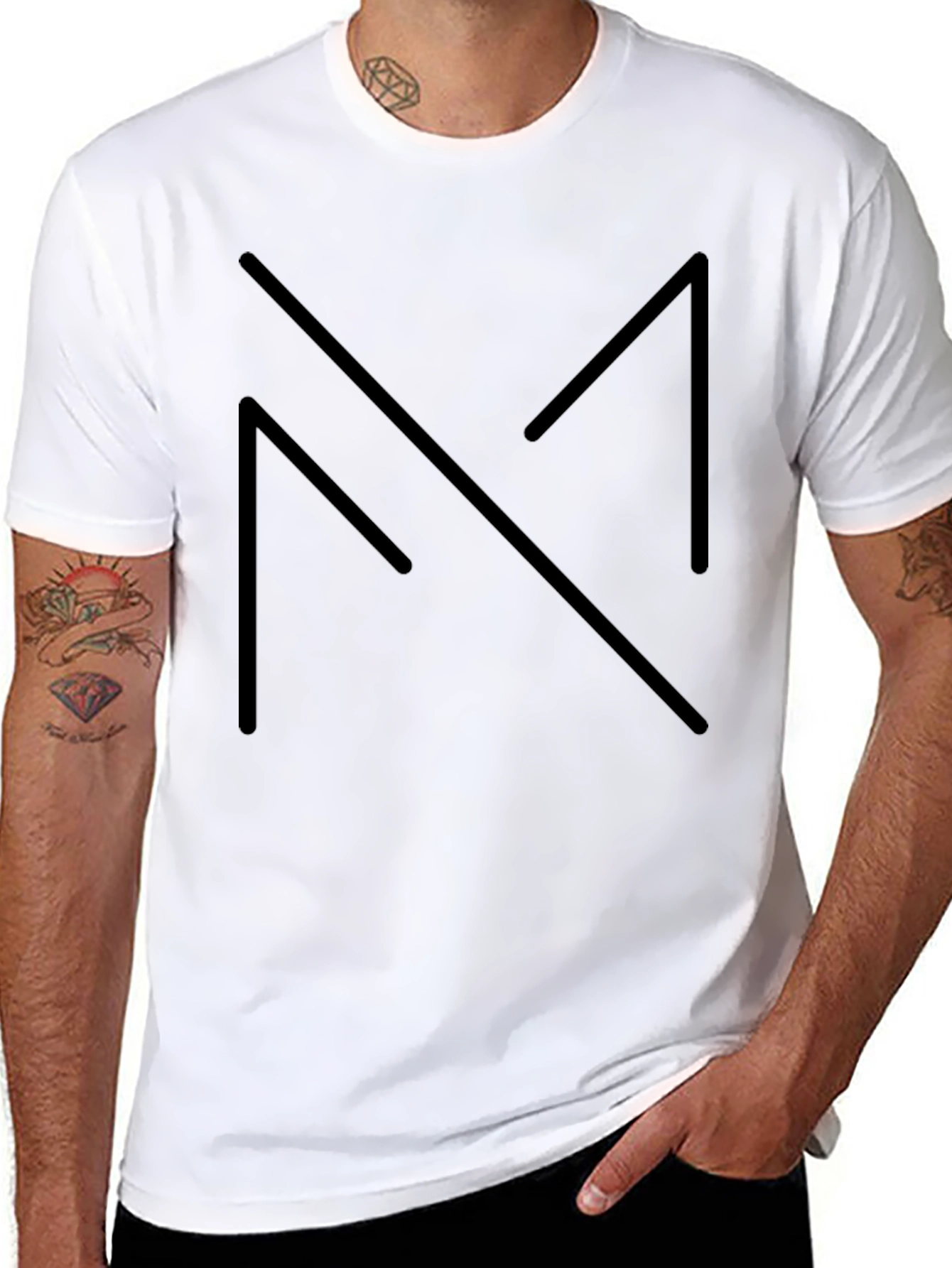 Minimalist Black Geometric Design Tee