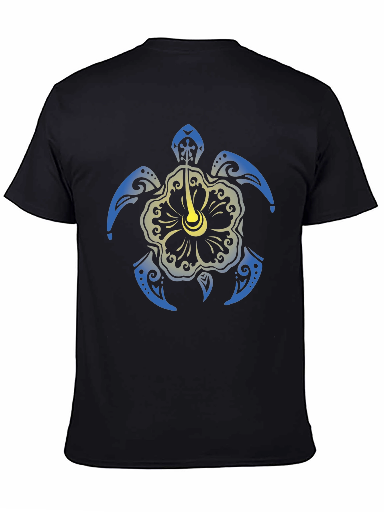 Turtle Hibiscus Graphic Tee - Black