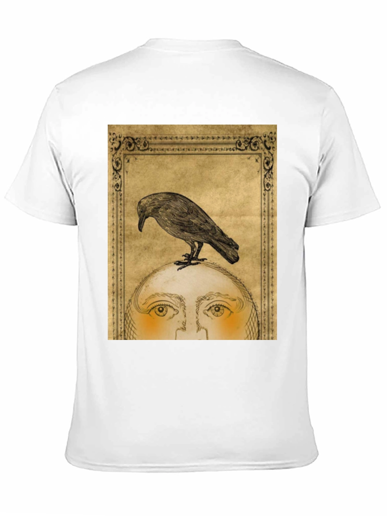 Raven Moon Face Graphic Black T-Shirt