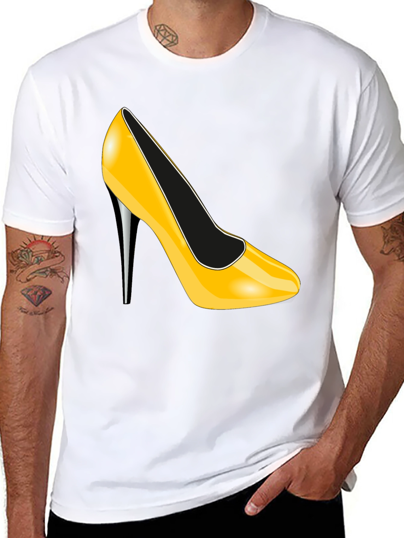 High Heel Graphic T-Shirt - Stylish Black Tee