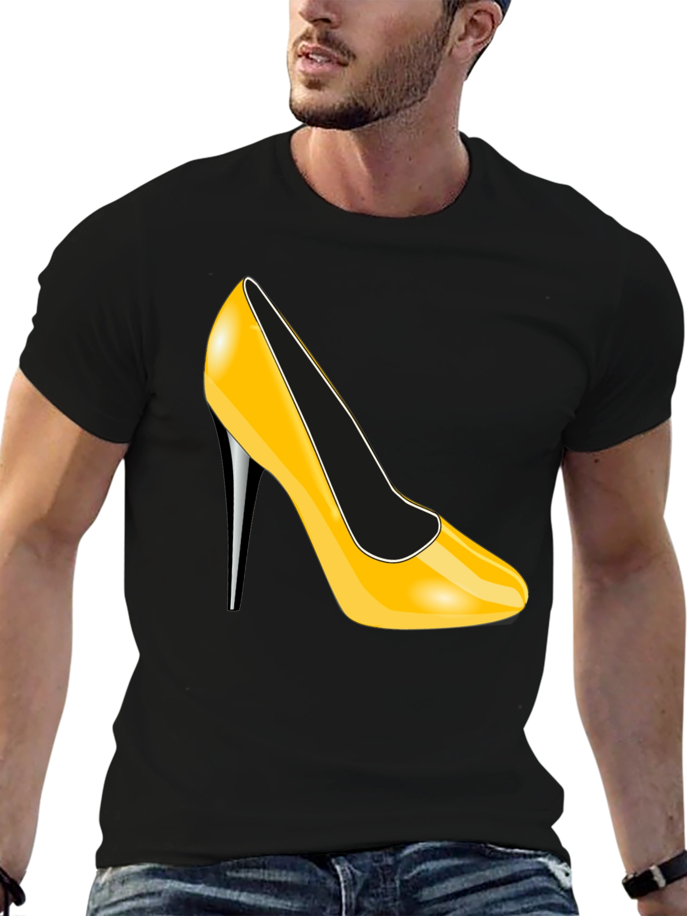 High Heel Graphic T-Shirt - Stylish Black Tee