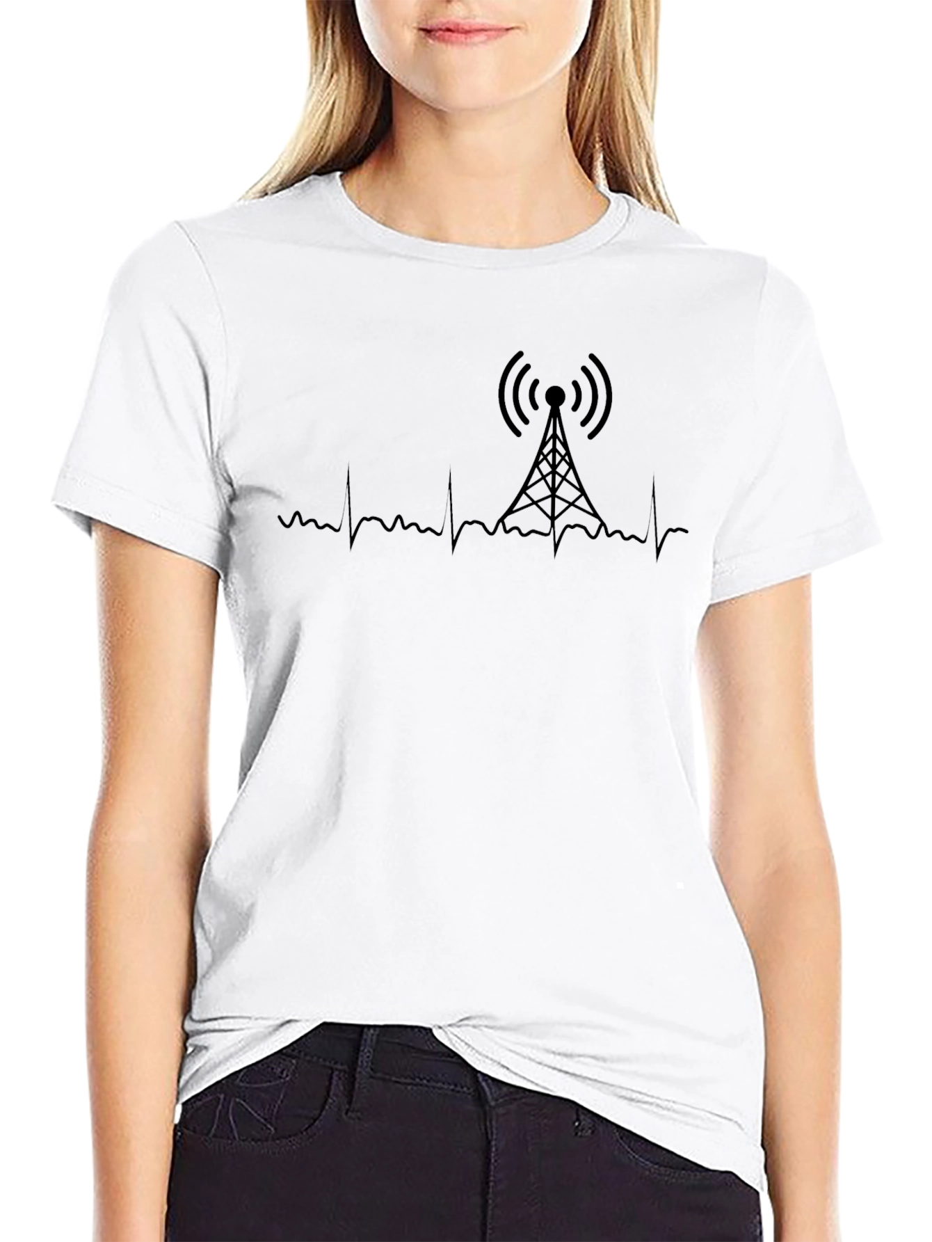 Antenna Tower Heartbeat T-Shirt - Stylish Graphic Tee