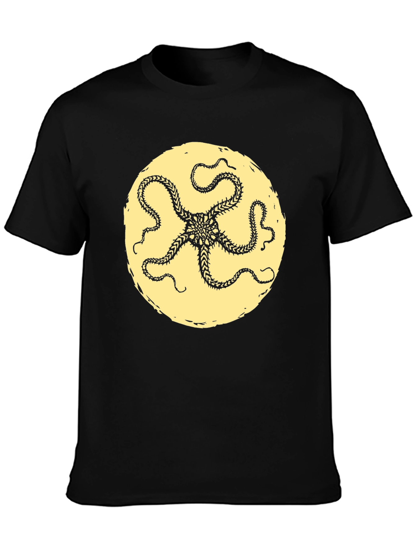Black T-Shirt with Starfish Graphic