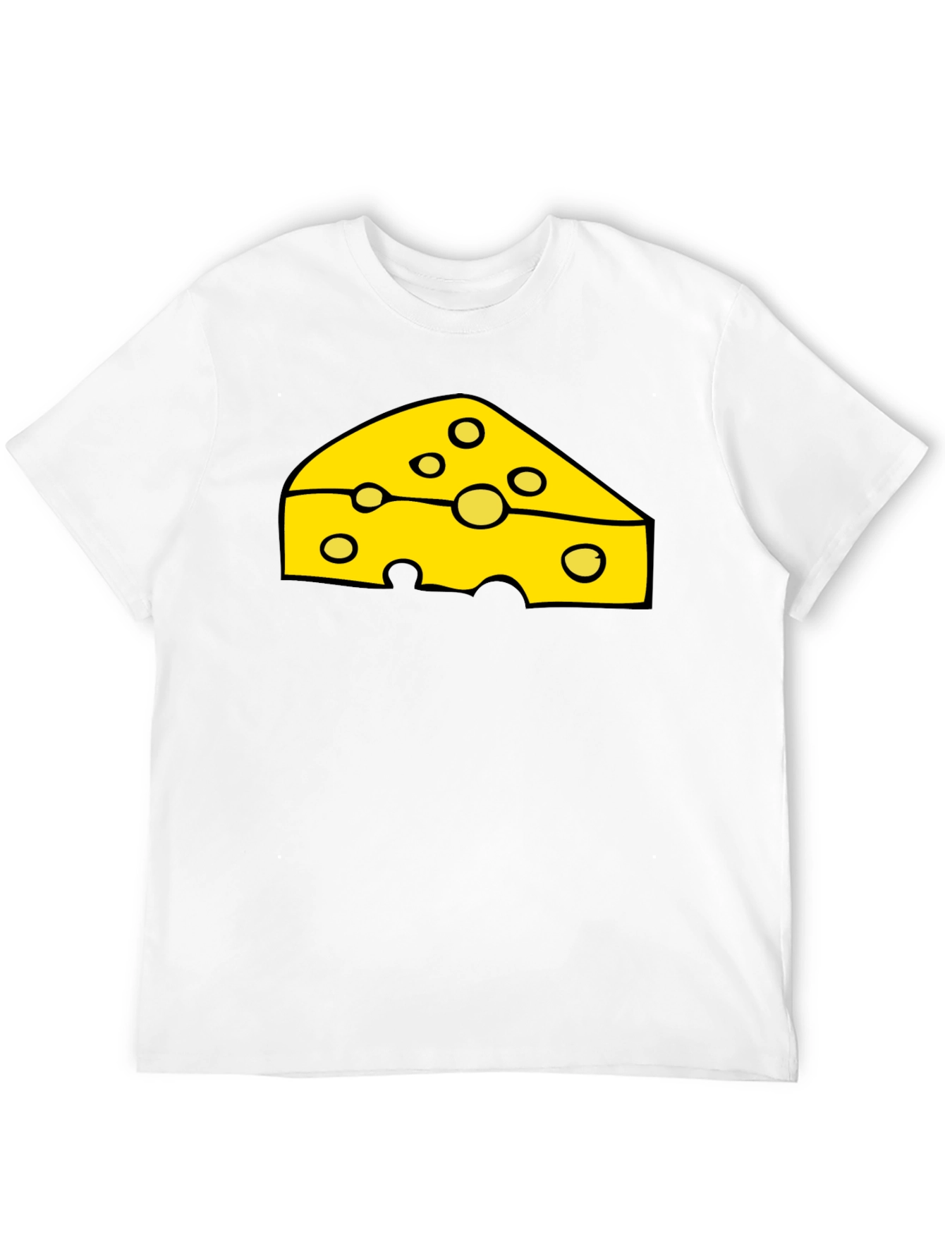 Cheese Slice Graphic Black T-Shirt