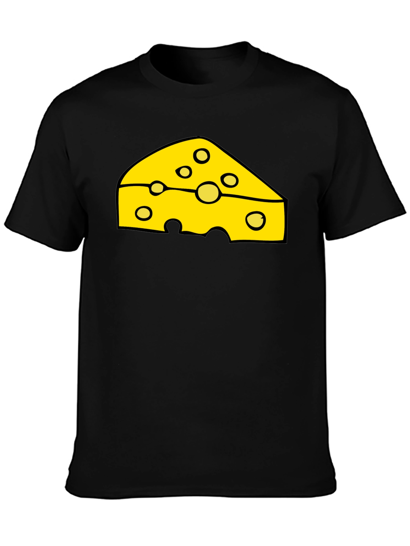 Cheese Slice Graphic Black T-Shirt