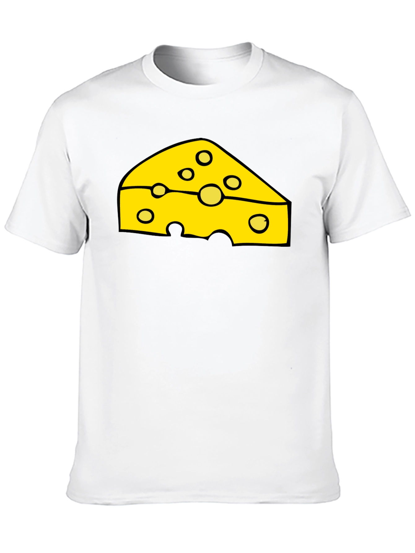 Cheese Slice Graphic Black T-Shirt