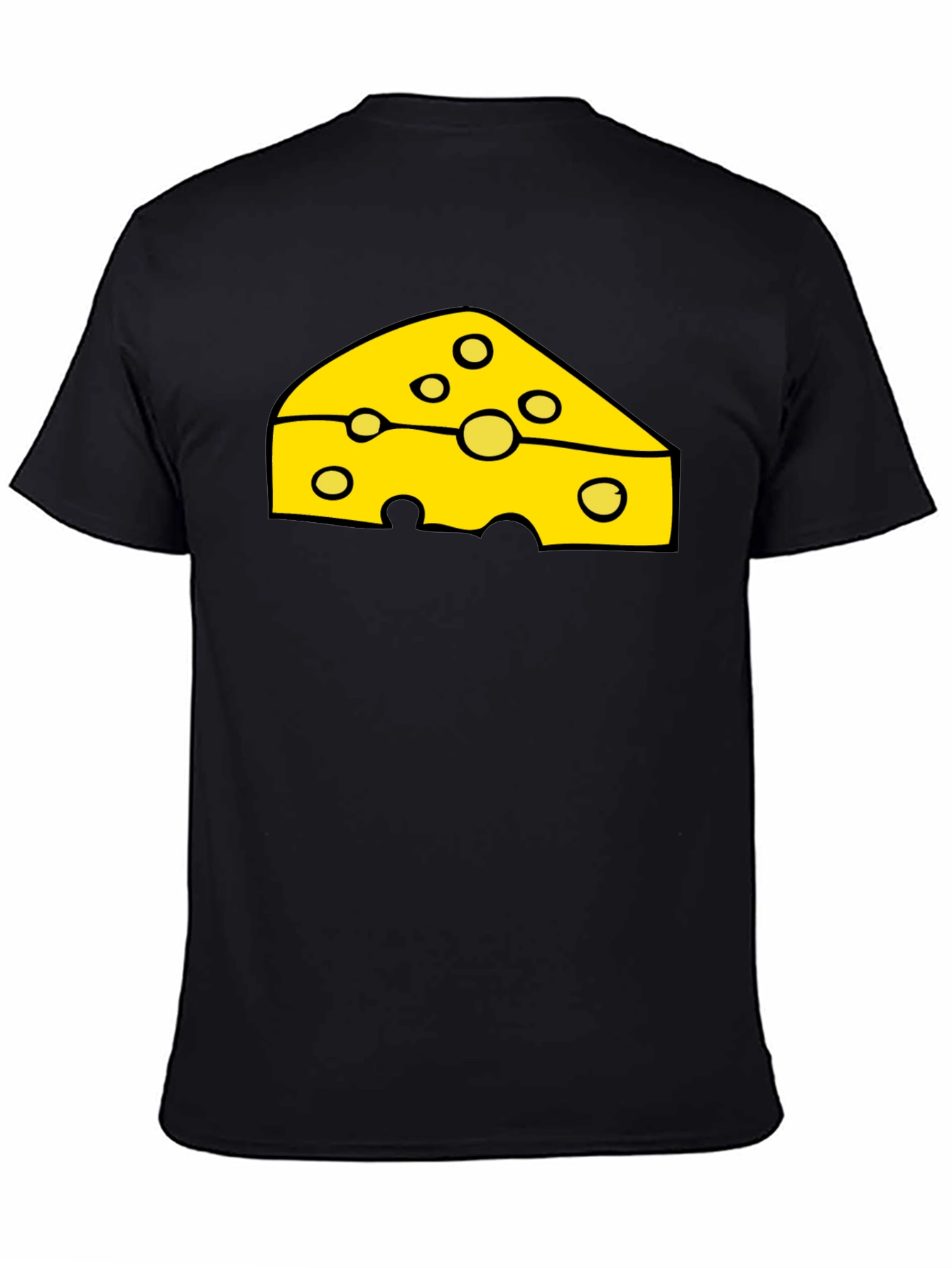 Cheese Slice Graphic Black T-Shirt