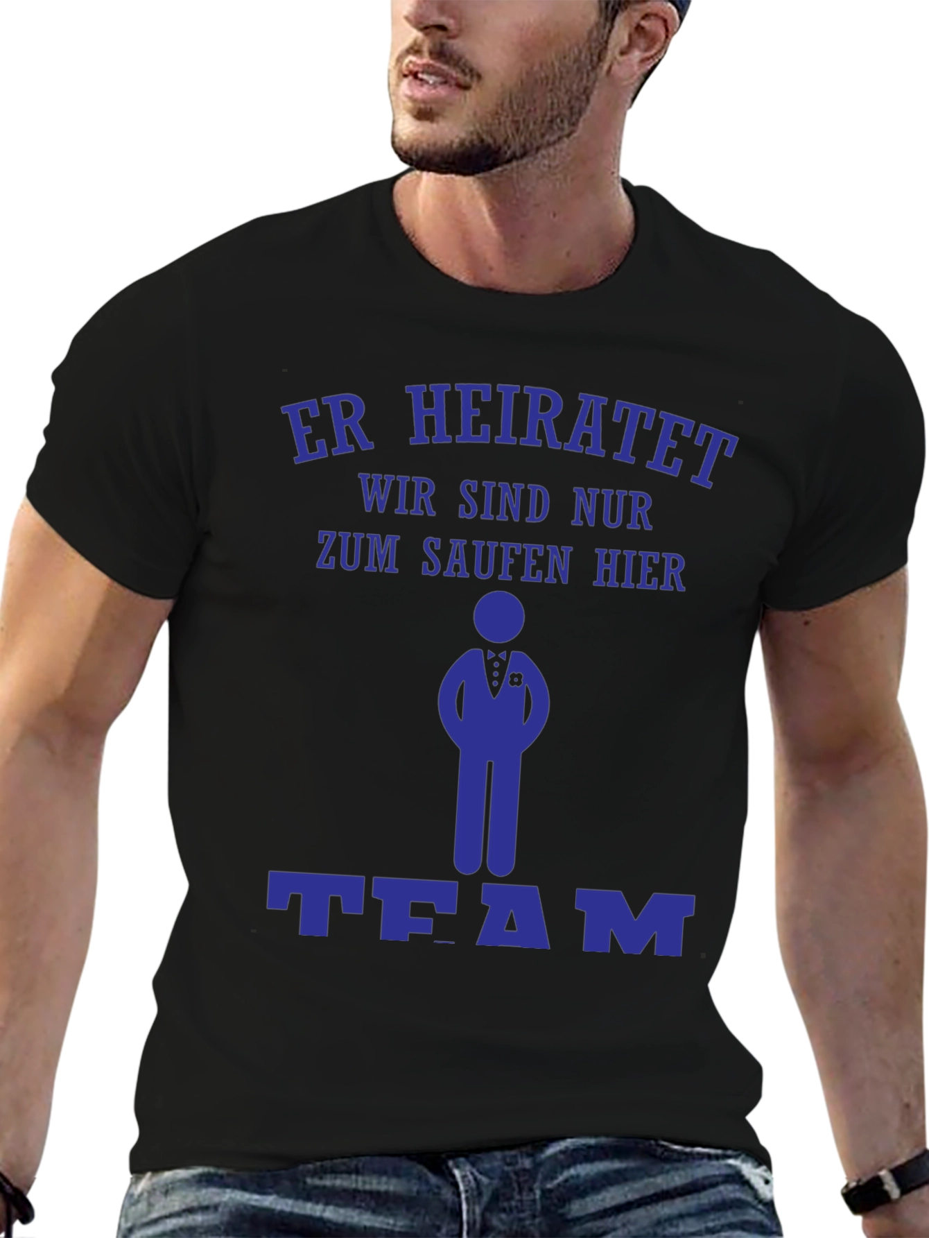 Humorous Er Heiratet Bachelor Party T-Shirt