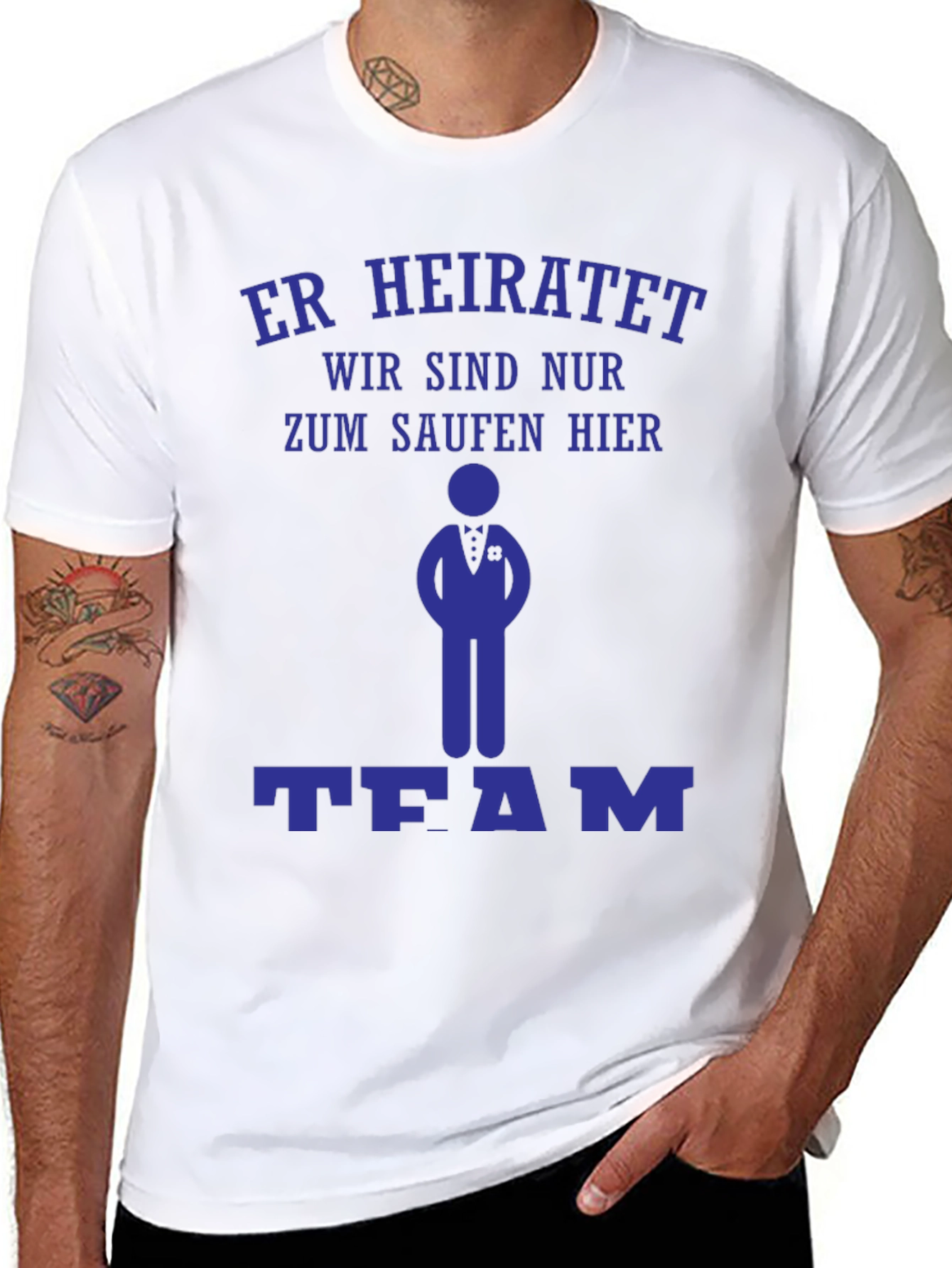 Humorous Er Heiratet Bachelor Party T-Shirt