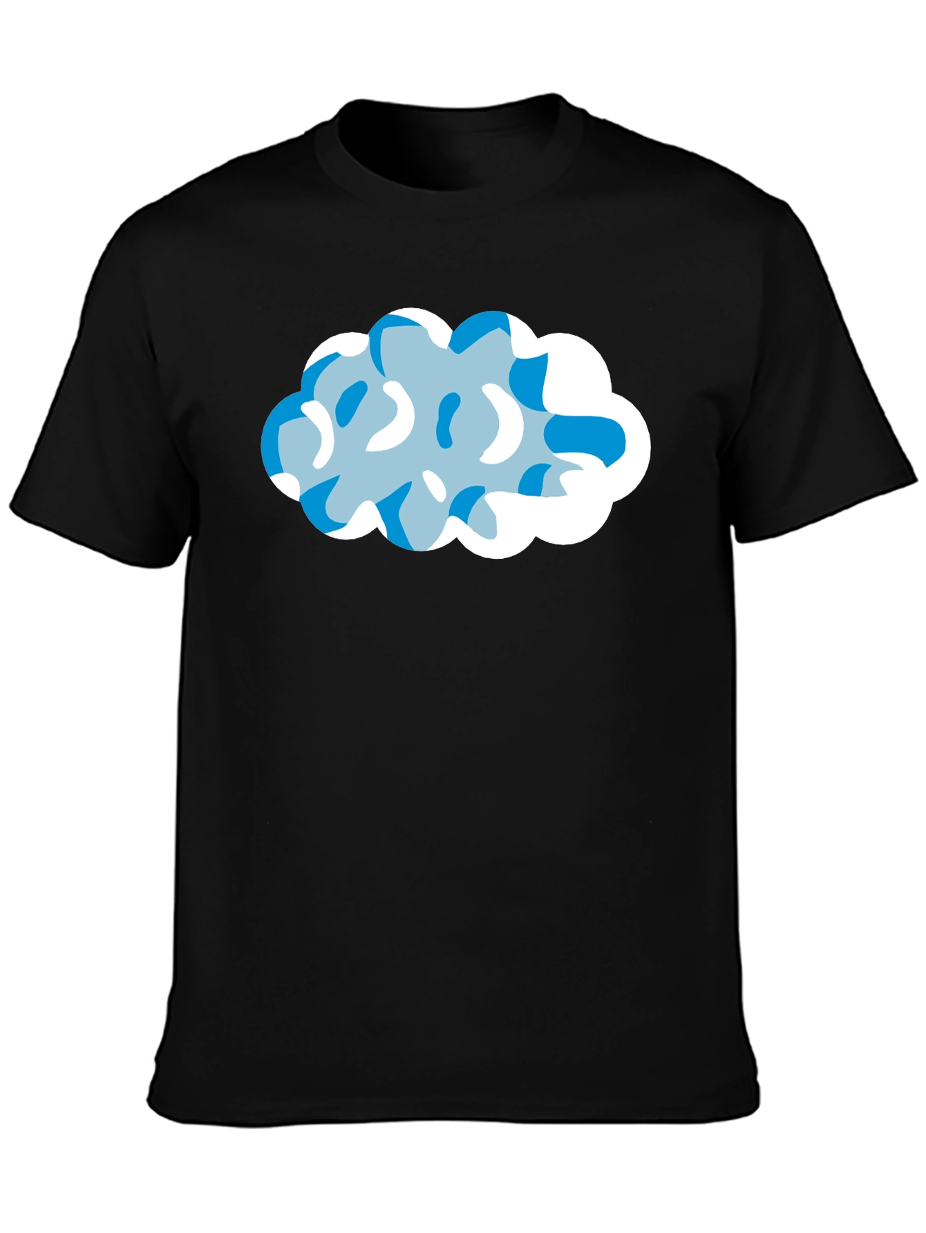 Cloud Design Black T-Shirt