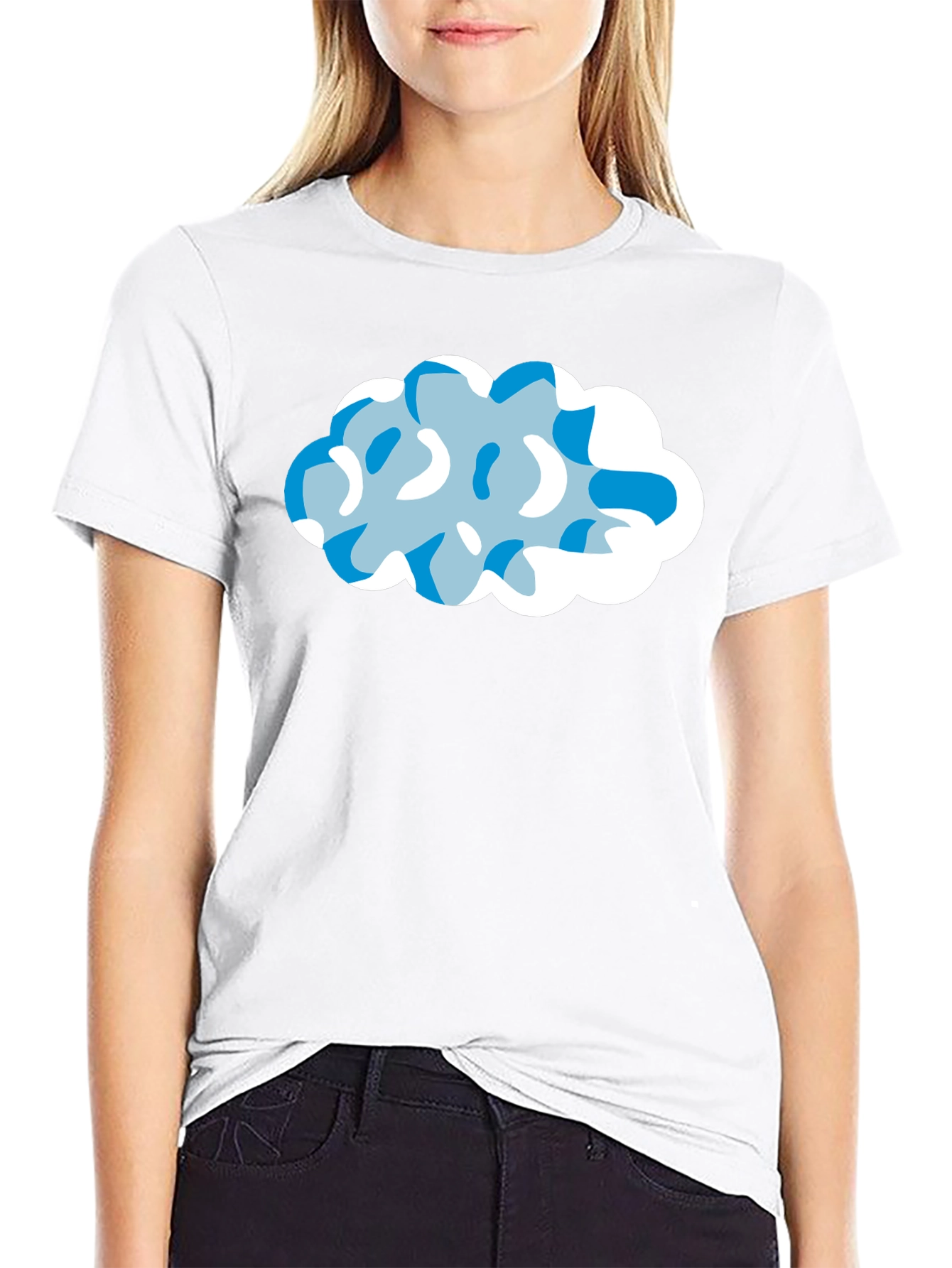 Cloud Design Black T-Shirt